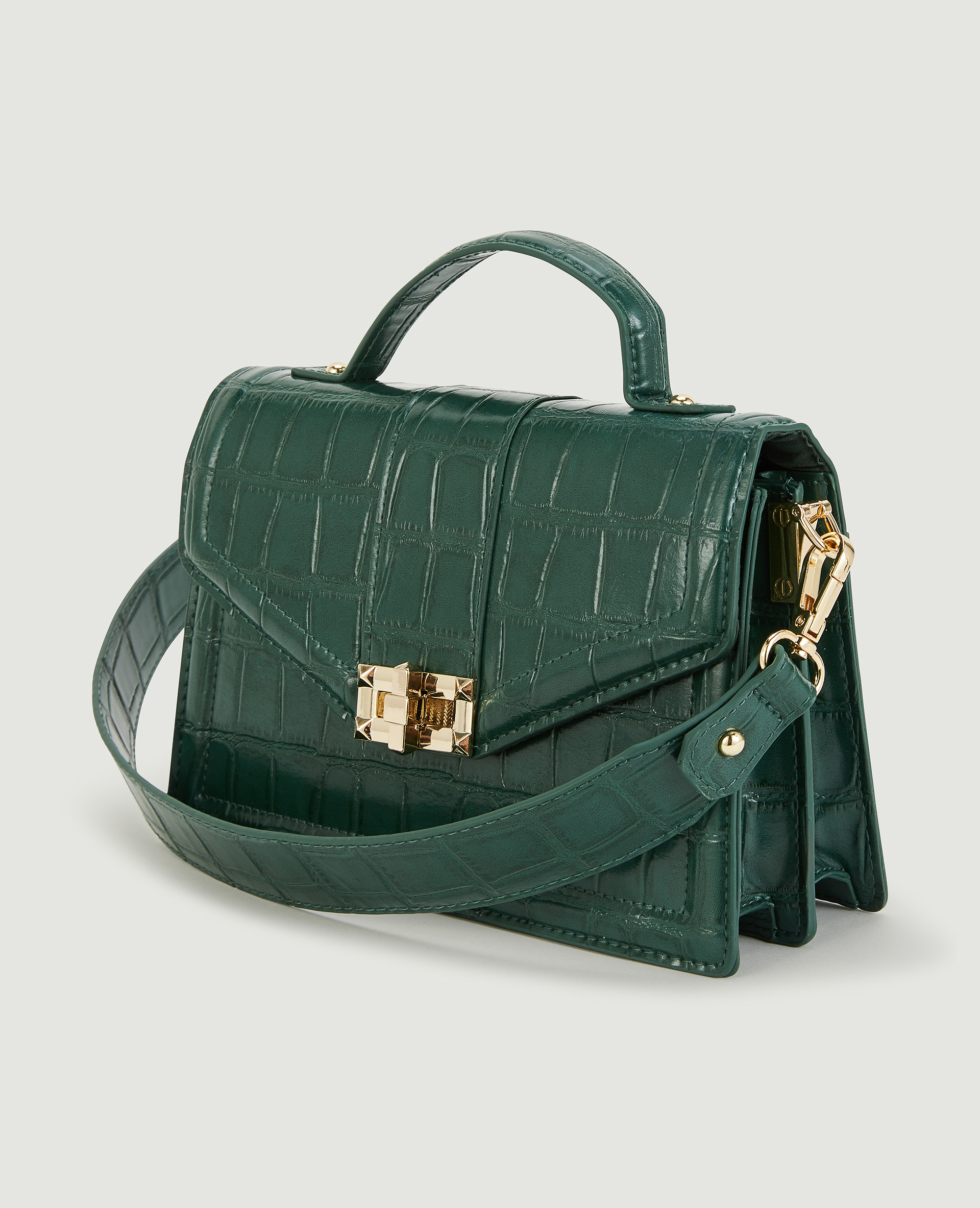 Sac boxy effet croco kaki - Pimkie