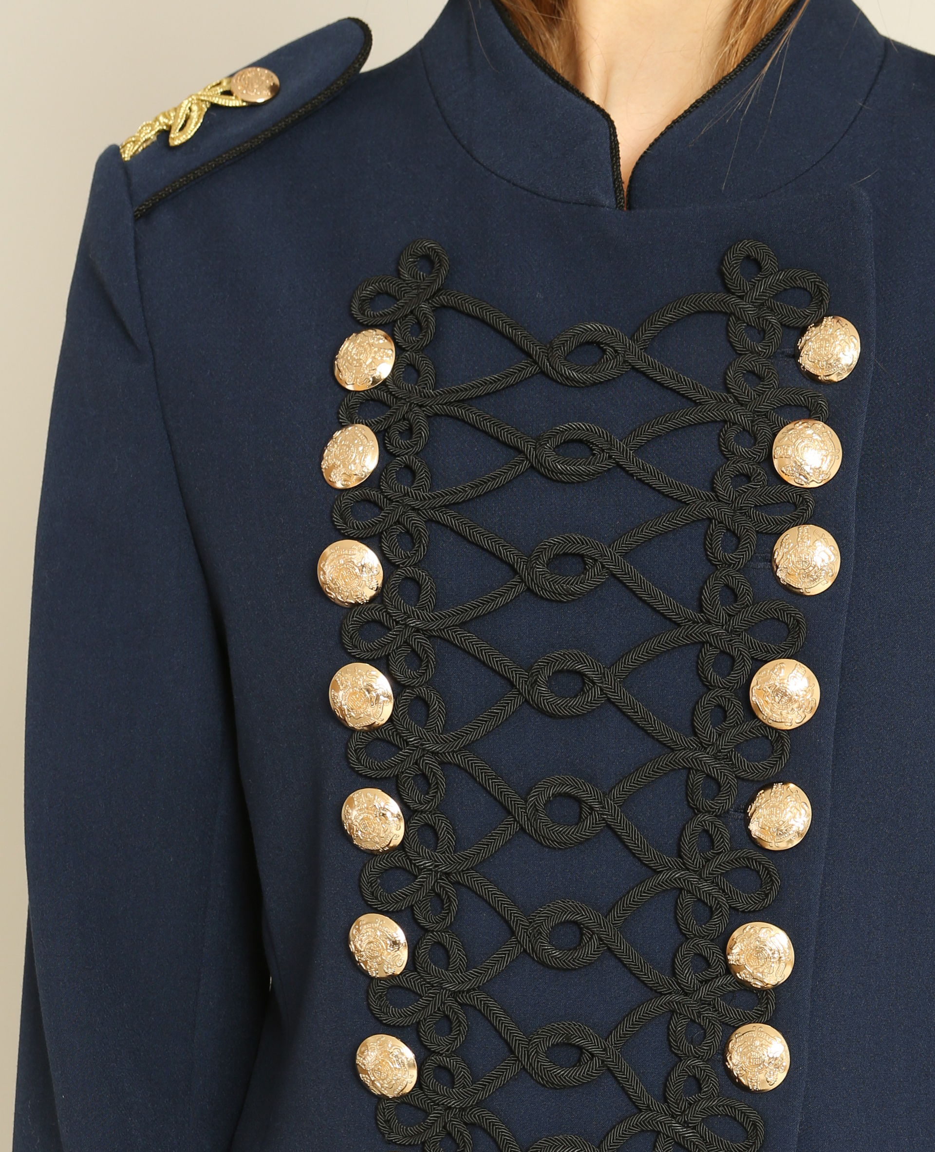 manteau officier femme bleu marine