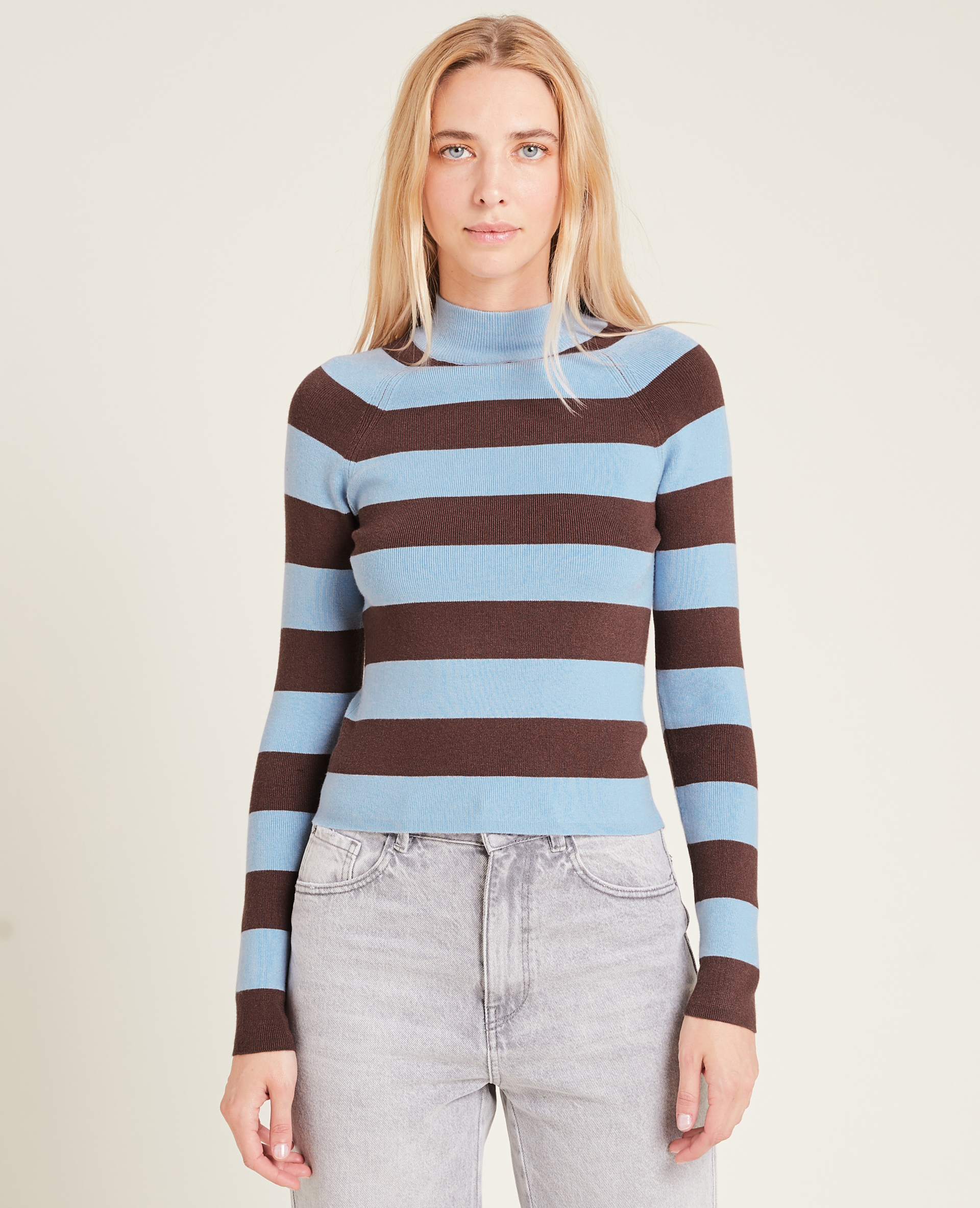 Pull fin col montant bleu - Pimkie