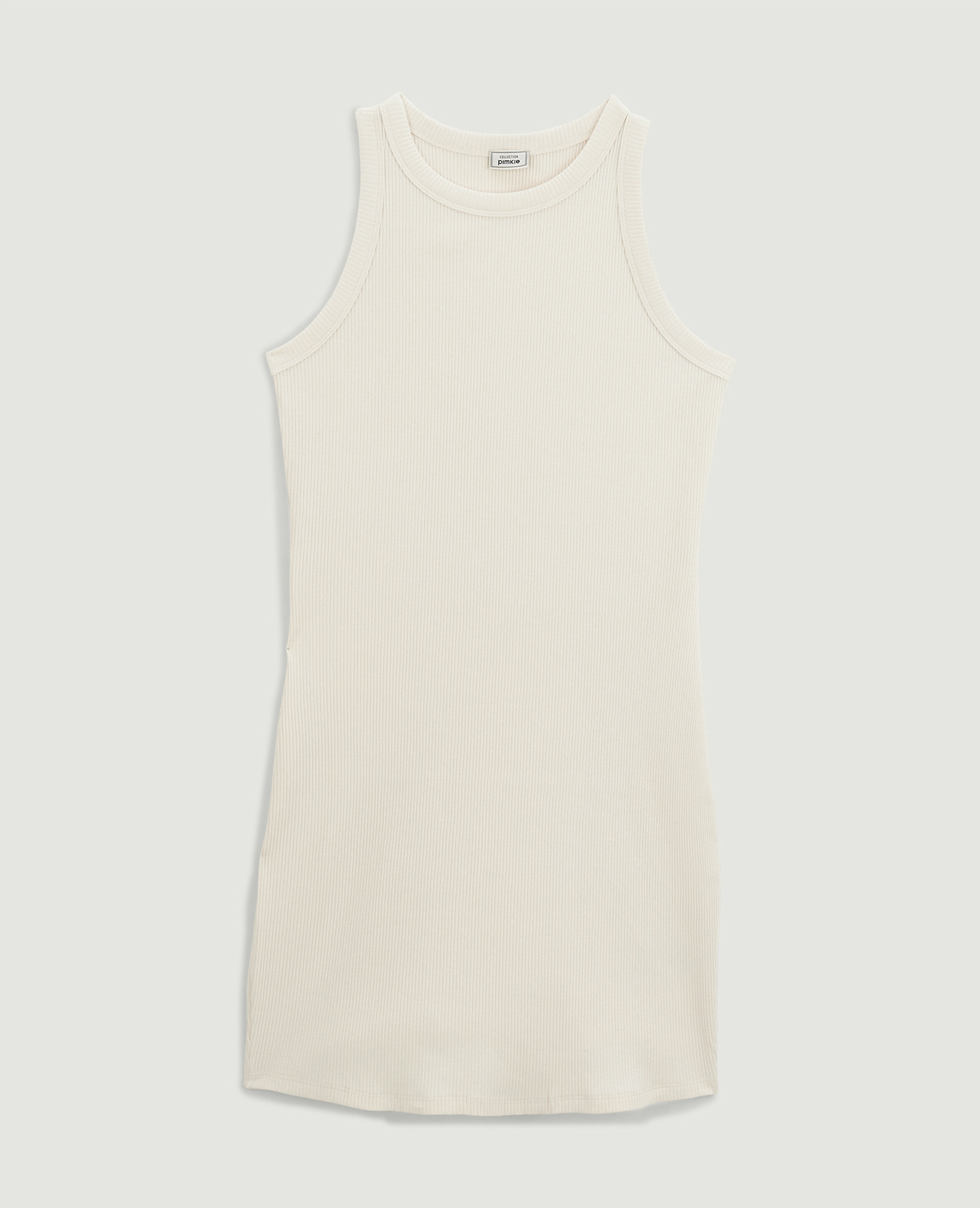 Robe débardeur maille côtelée écru - Pimkie
