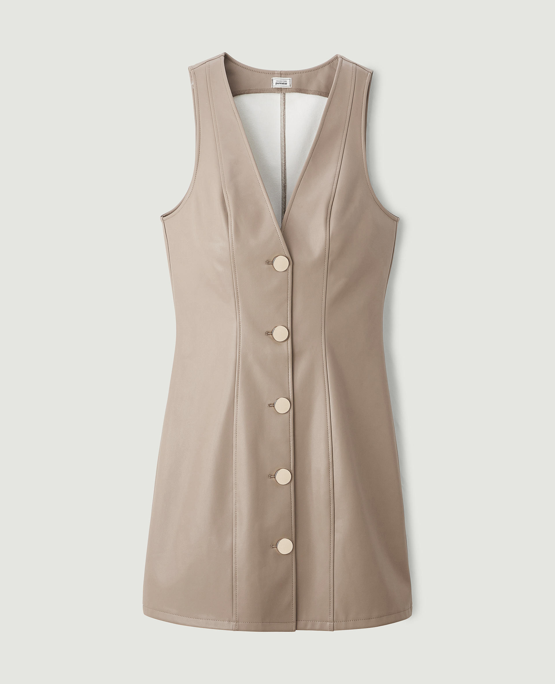 Robe courte en simili cuir marron - Pimkie