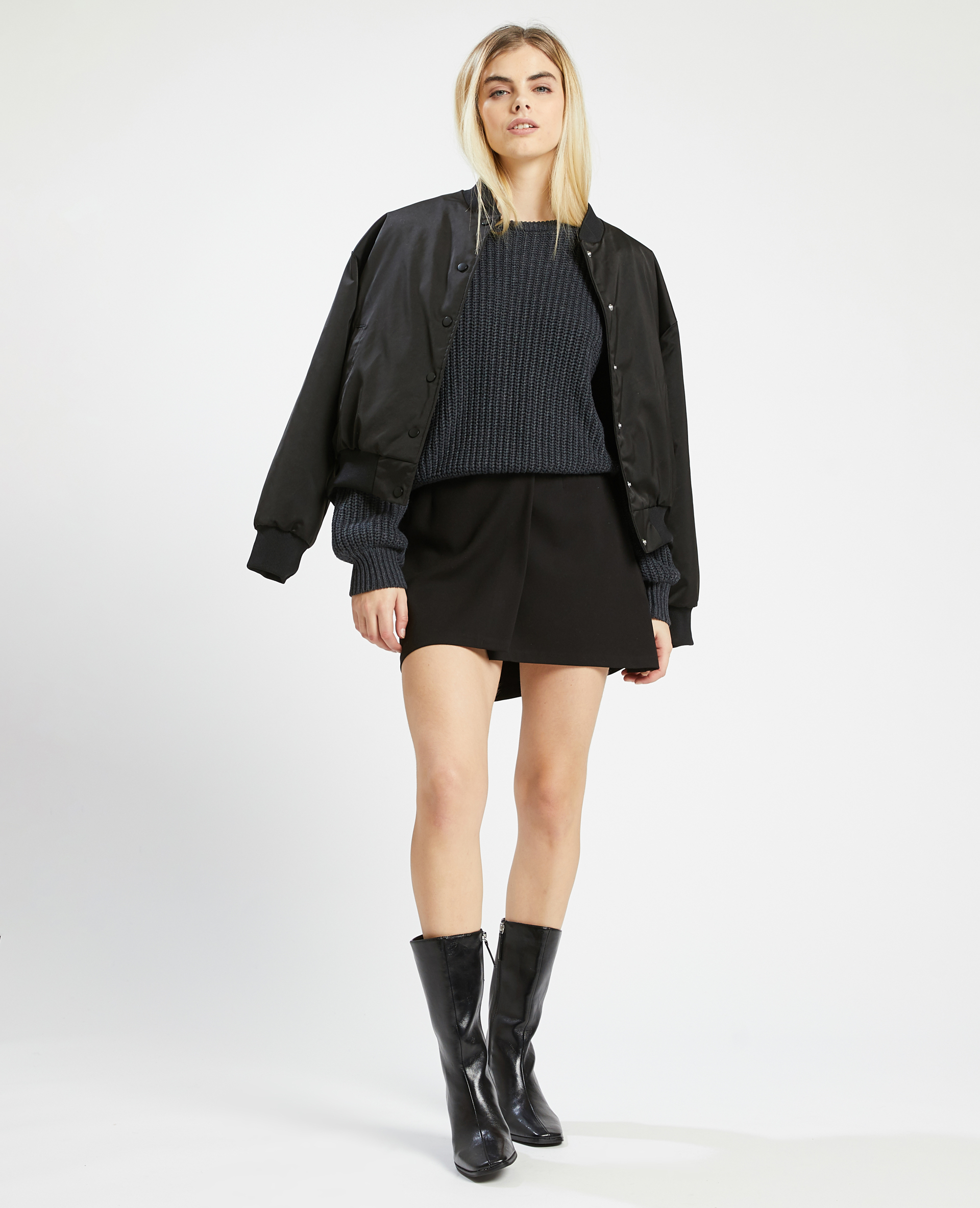 Pull grosse maille gris - Pimkie