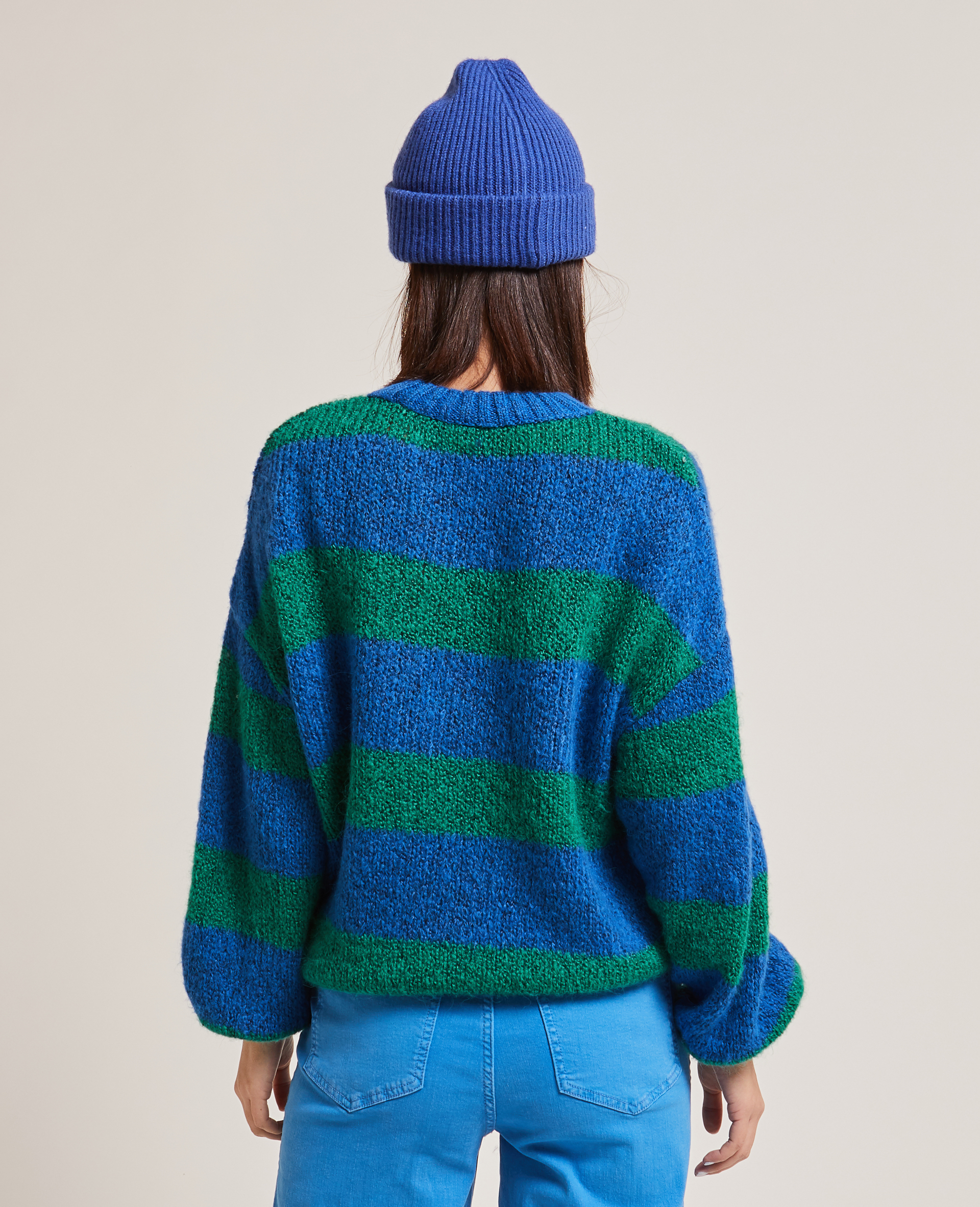 Pull col rond bleu - Pimkie