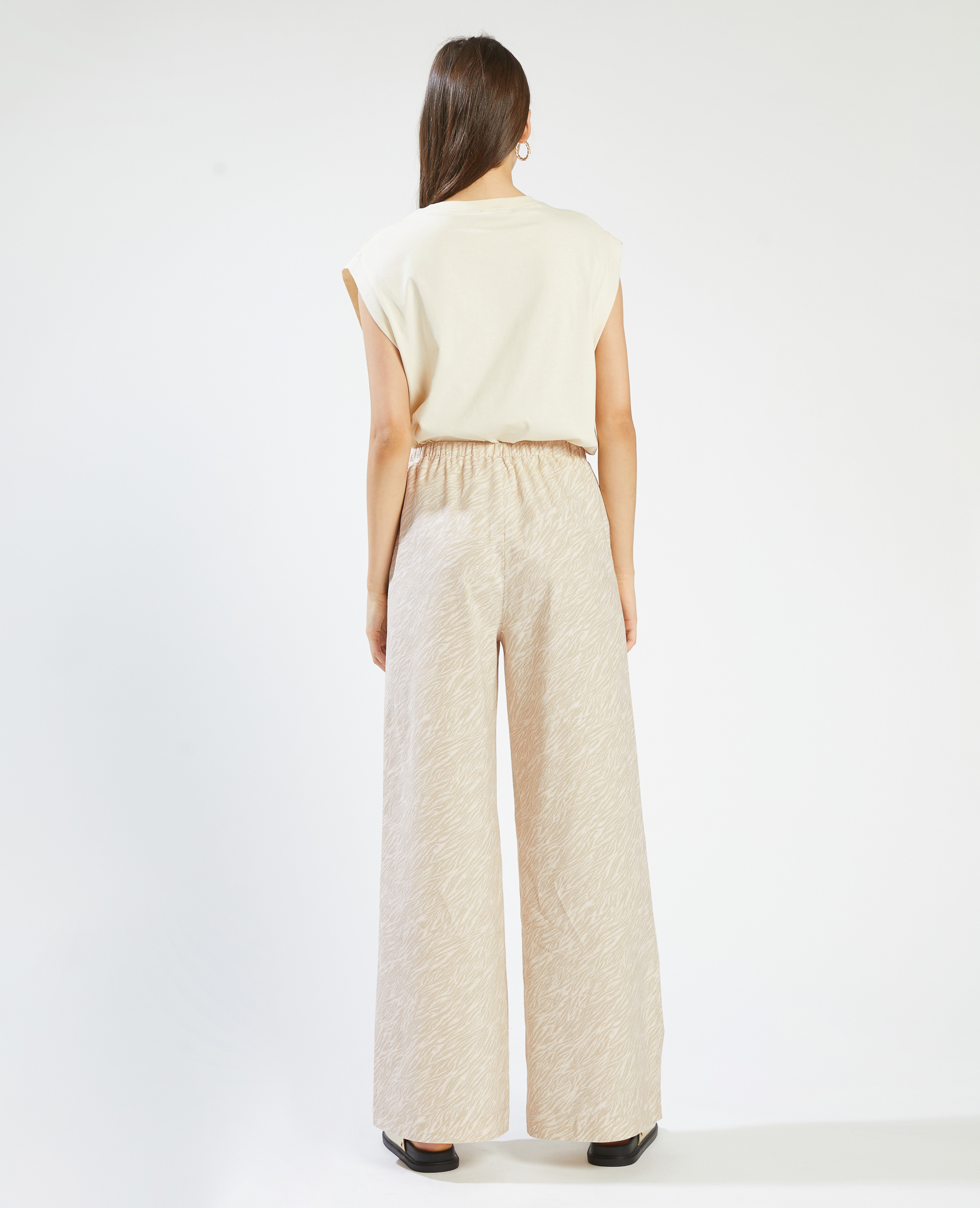 Pantalon large et droit beige - Pimkie