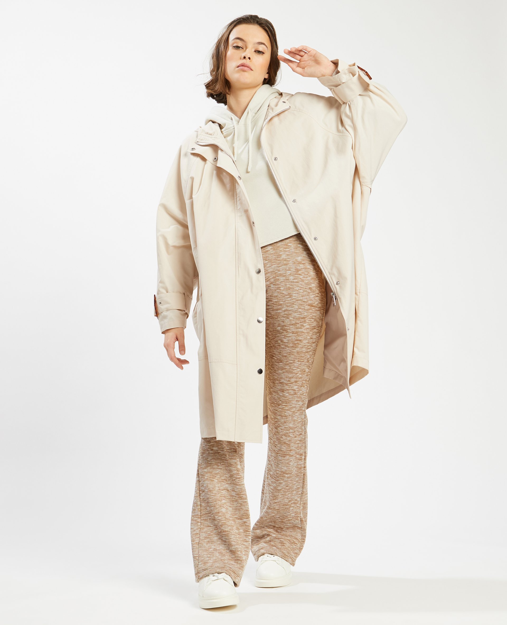 Veste beige longue deals