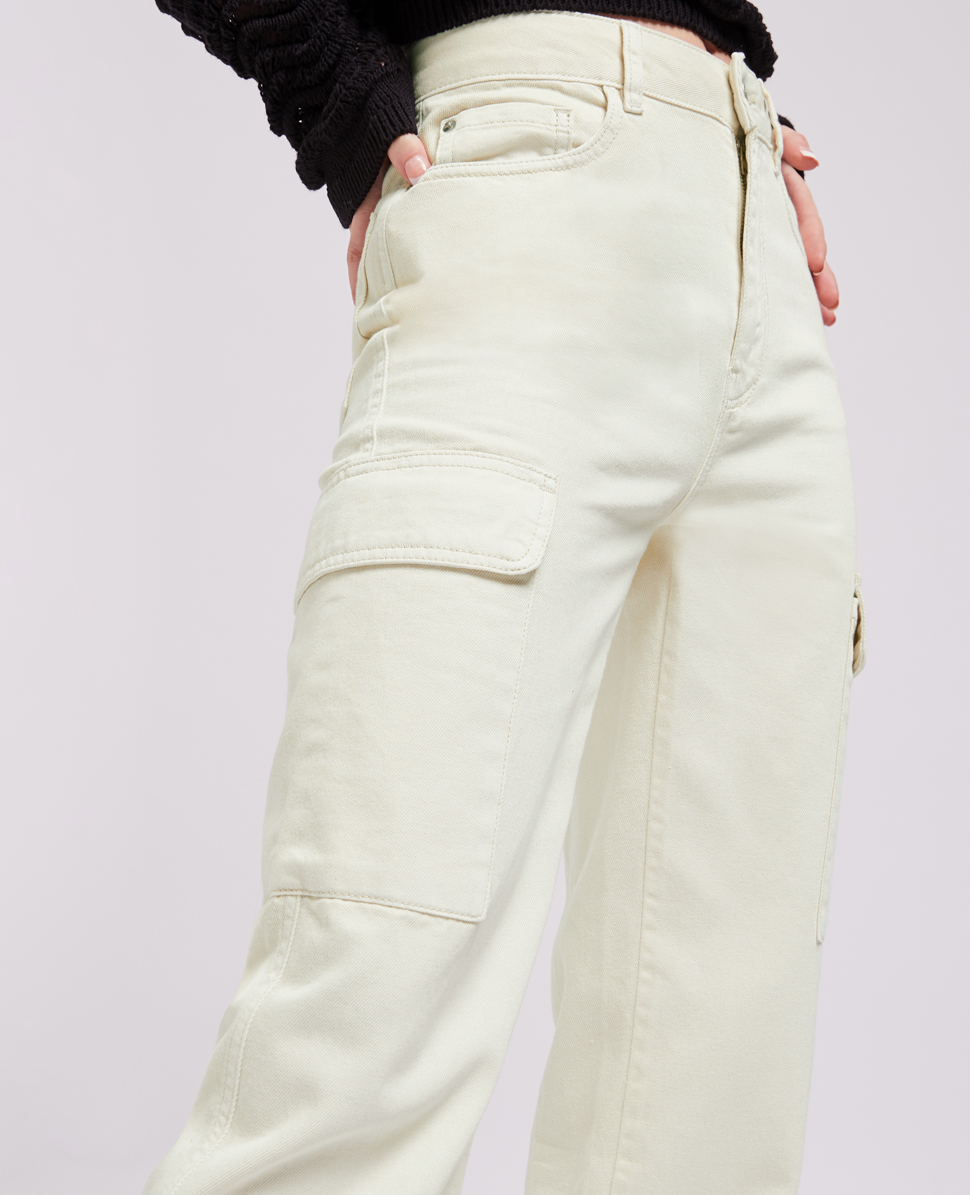 Jean cargo droit beige - Pimkie