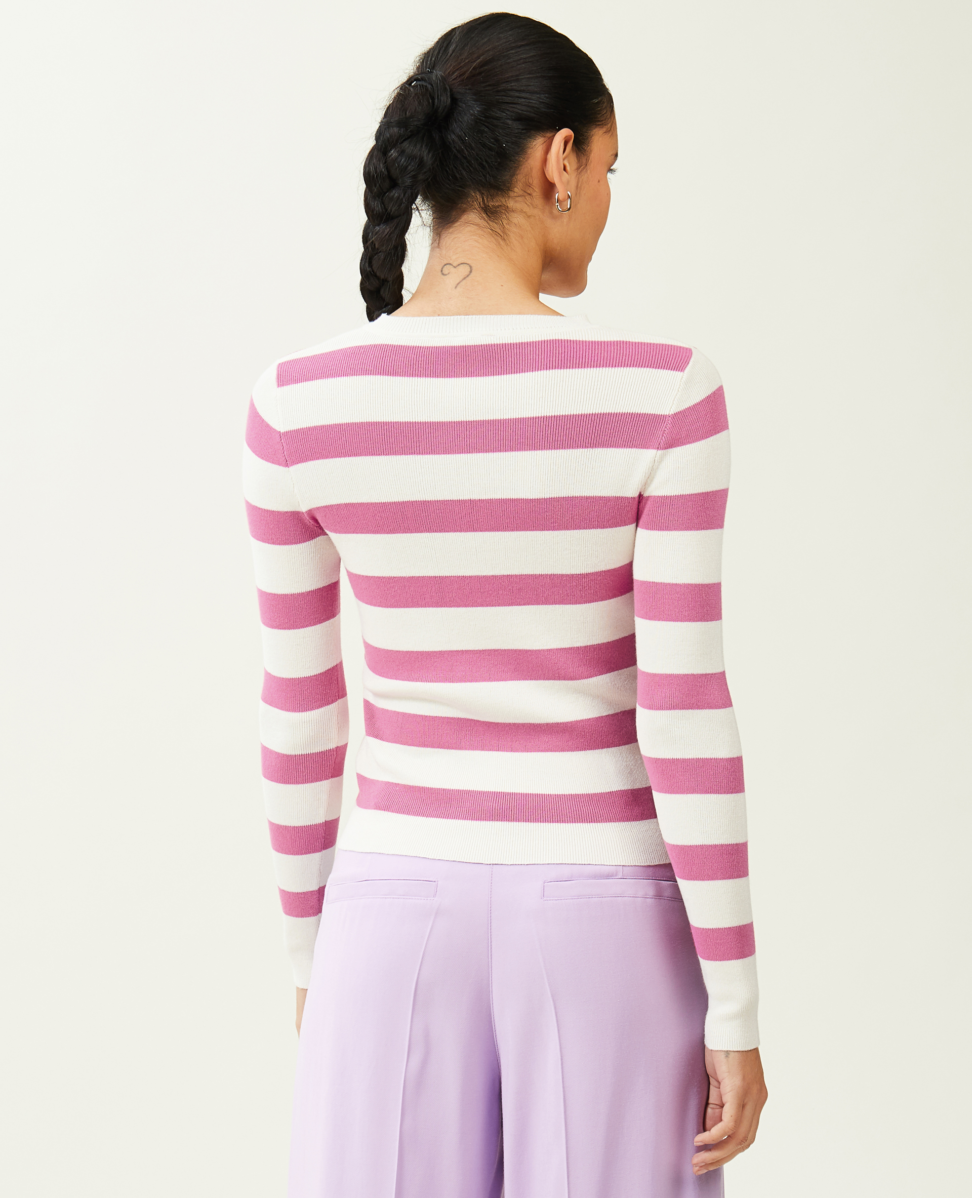 Pull moulant col rond blanc - Pimkie