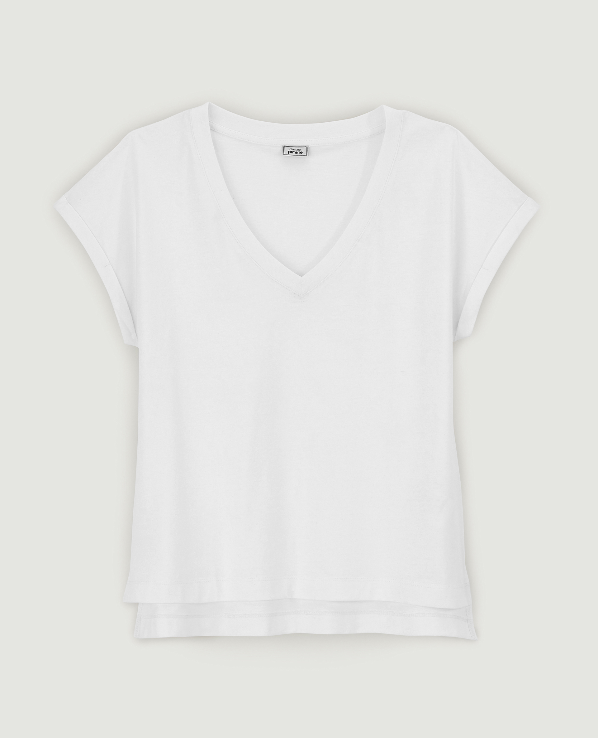 T-shirt col V blanc - Pimkie