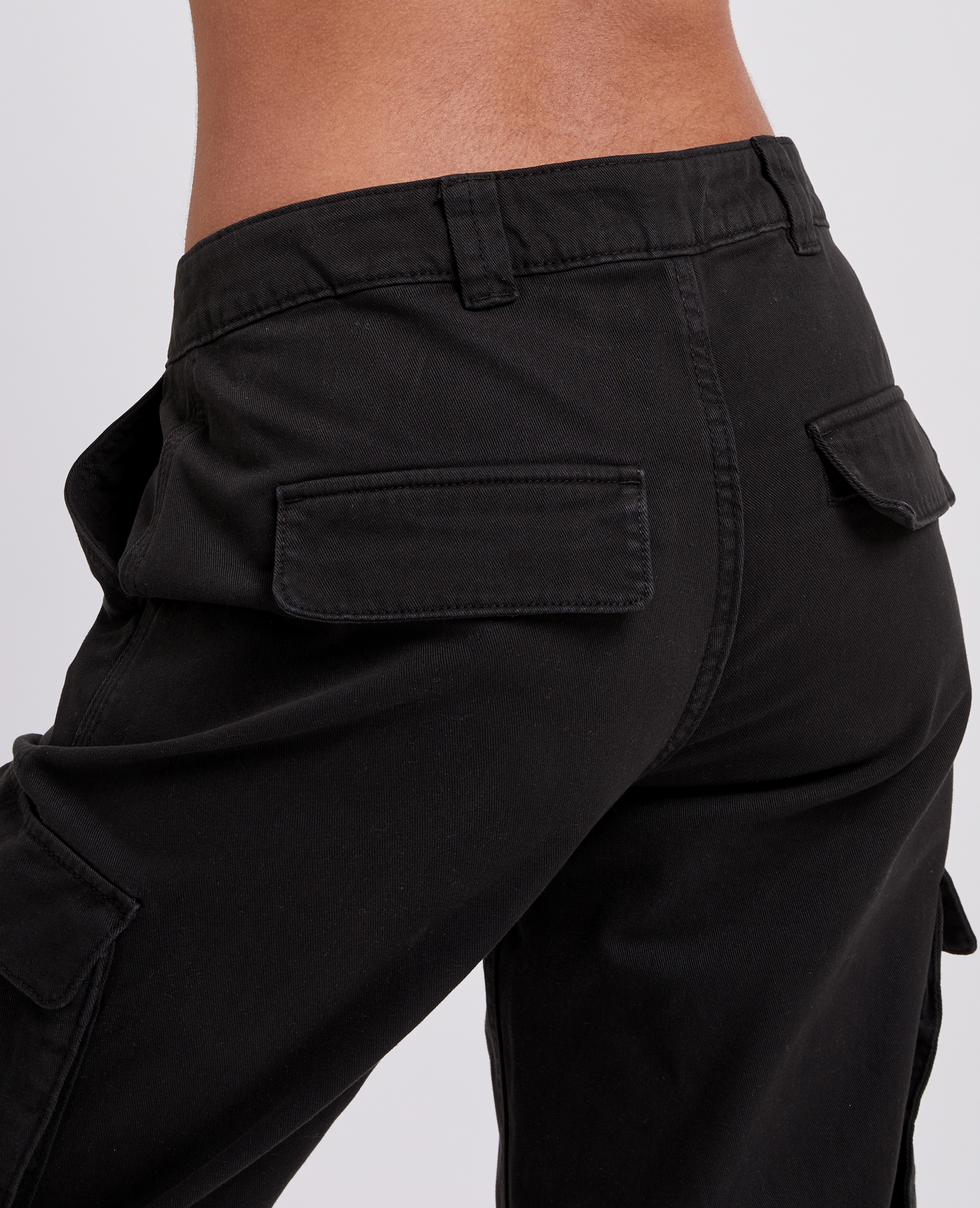 Pantalon droit cargo taille basse noir - Pimkie