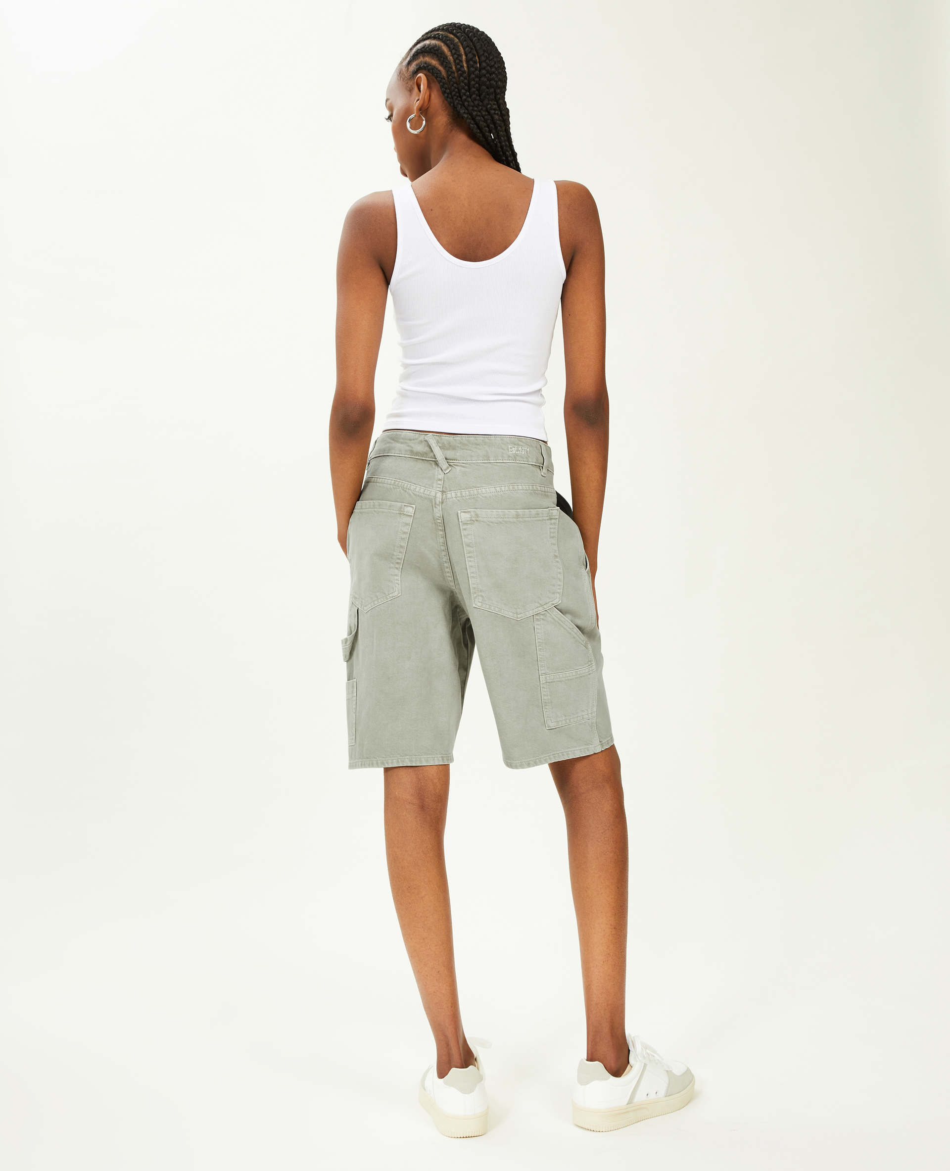 Bermuda charpentier cargo vert de gris - Pimkie