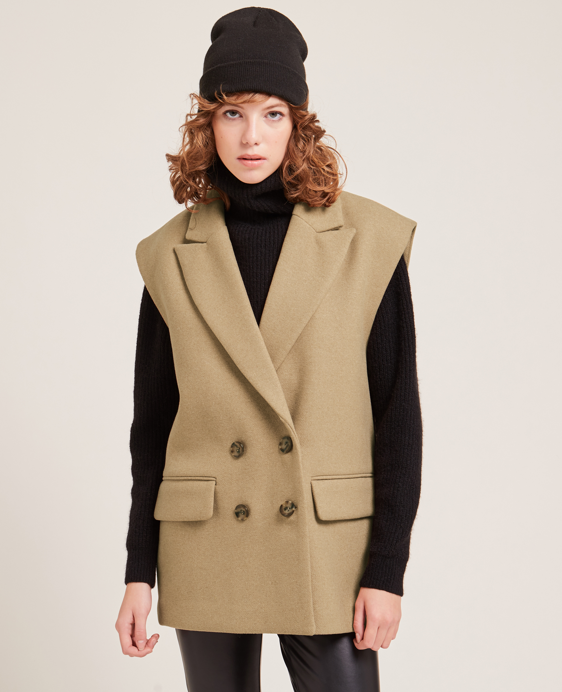 Veste oversize sans manches beige - Pimkie