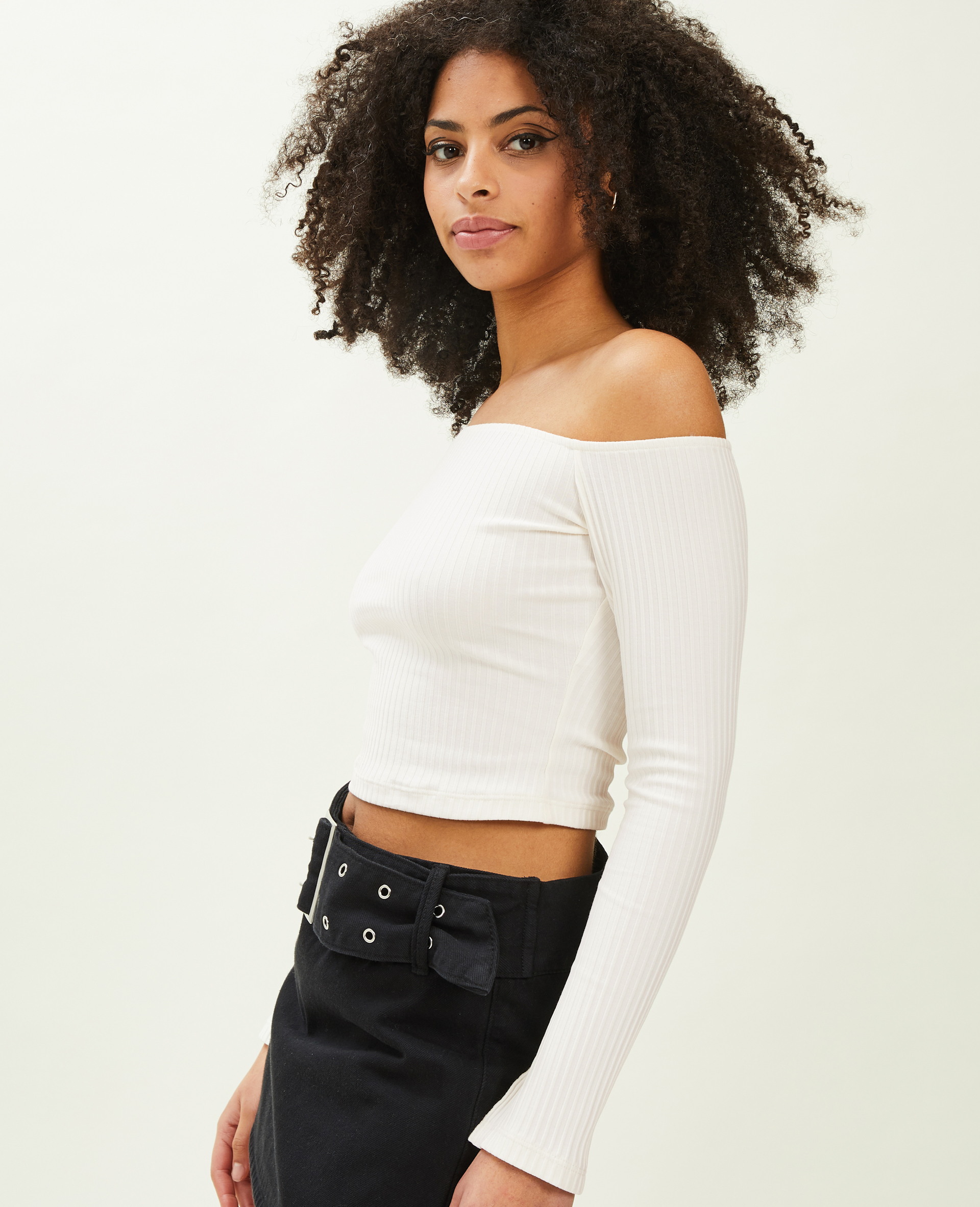 Top court encolure Bardot blanc - Pimkie