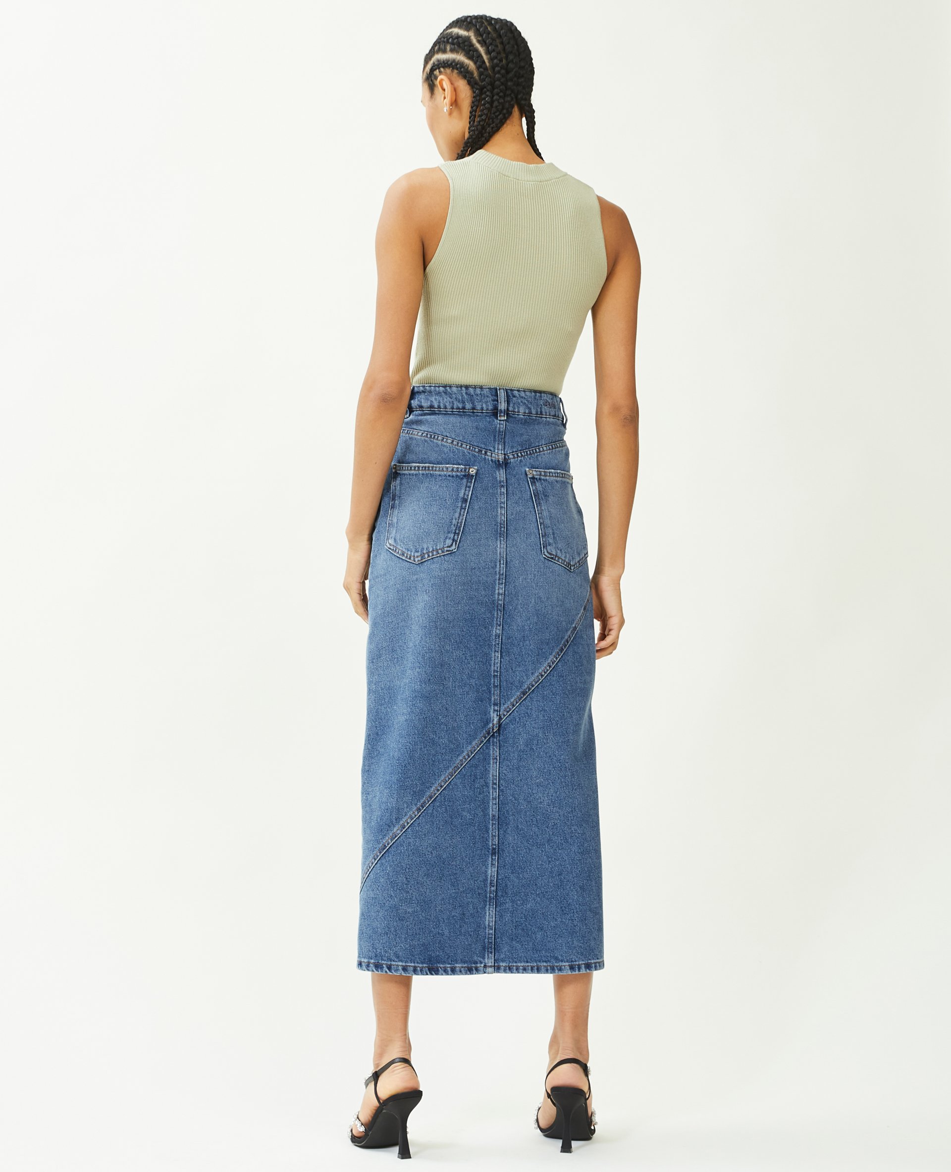 Jupe longue en jean bleu - Pimkie