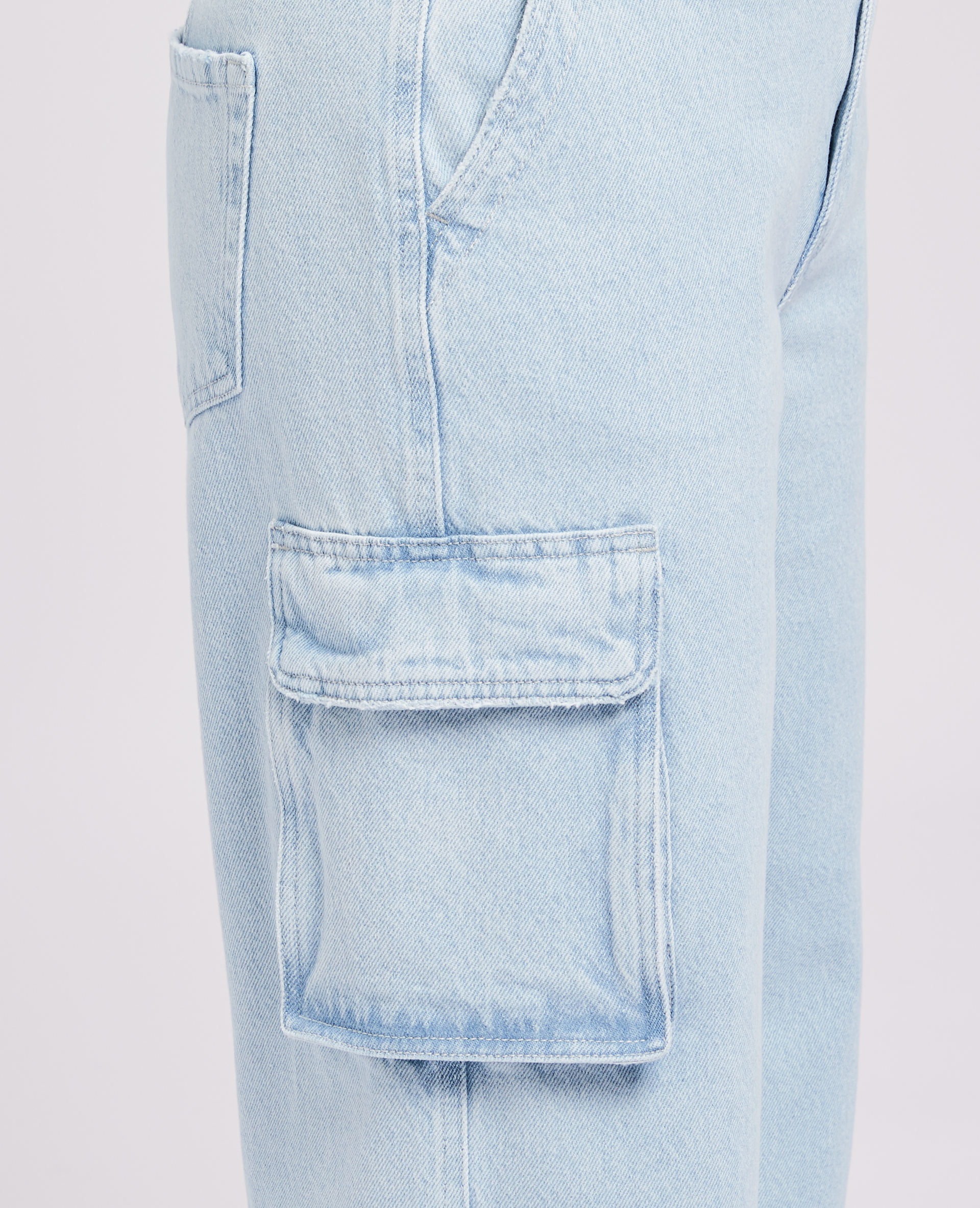 Jean cargo large bleu délavé - Pimkie