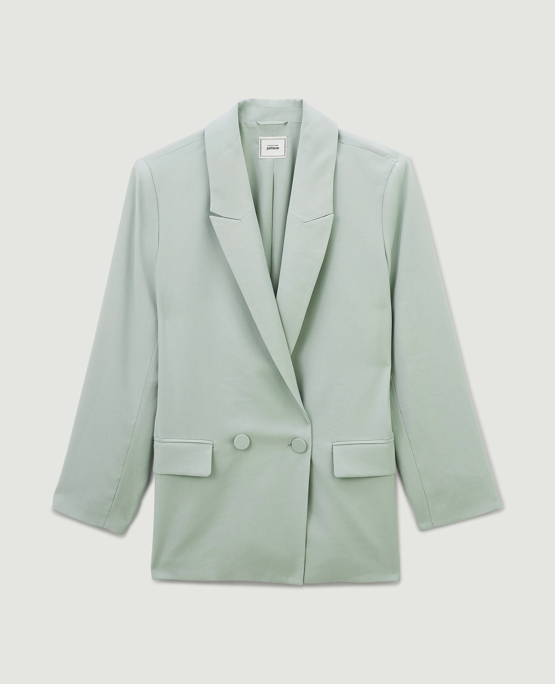 Veste blazer oversize en toile fluide vert - Pimkie