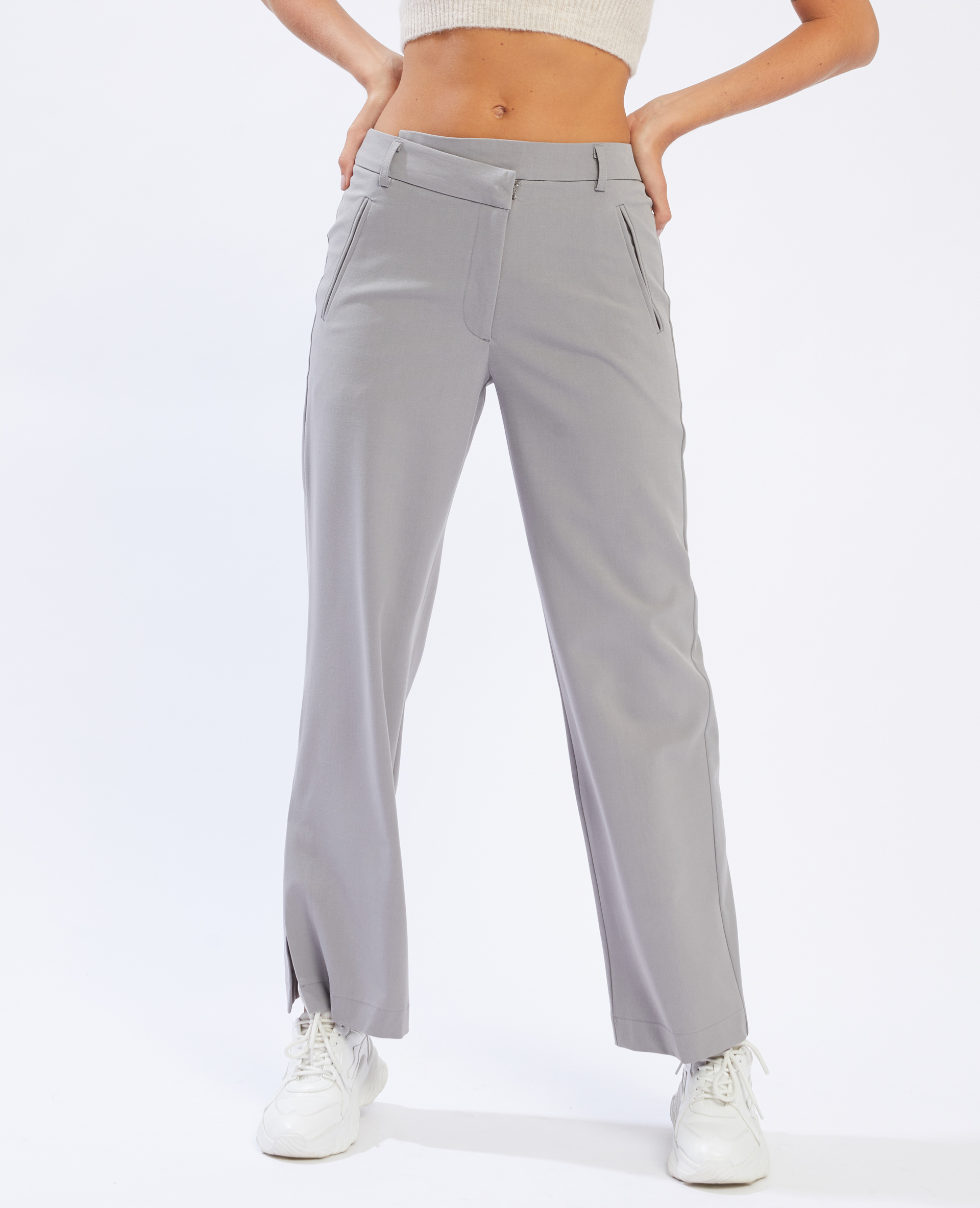 Pantalon sales gris large