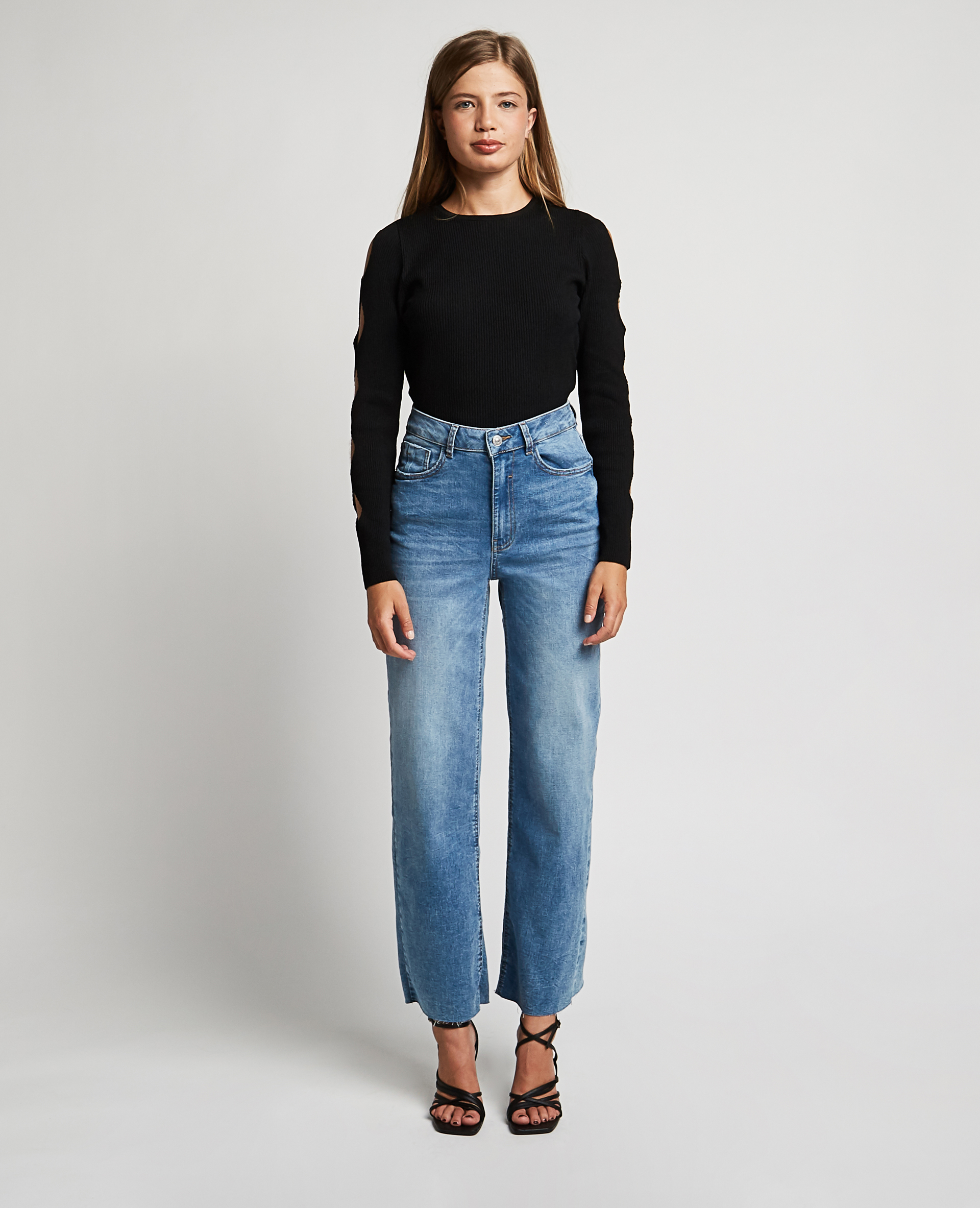 Jean wide taille haute bleu denim - Pimkie