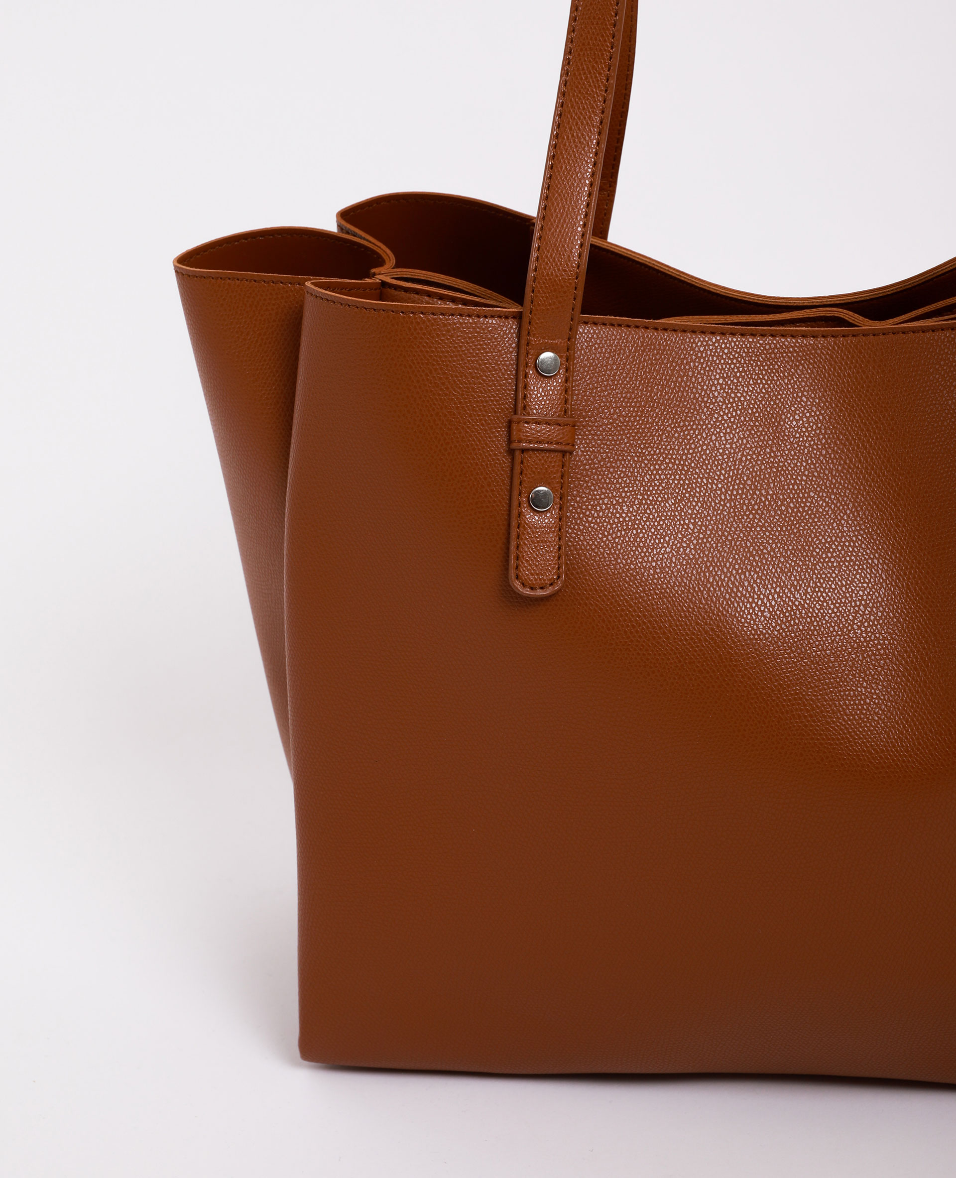 Sac cabas en faux cuir marron 917753721A01 Pimkie