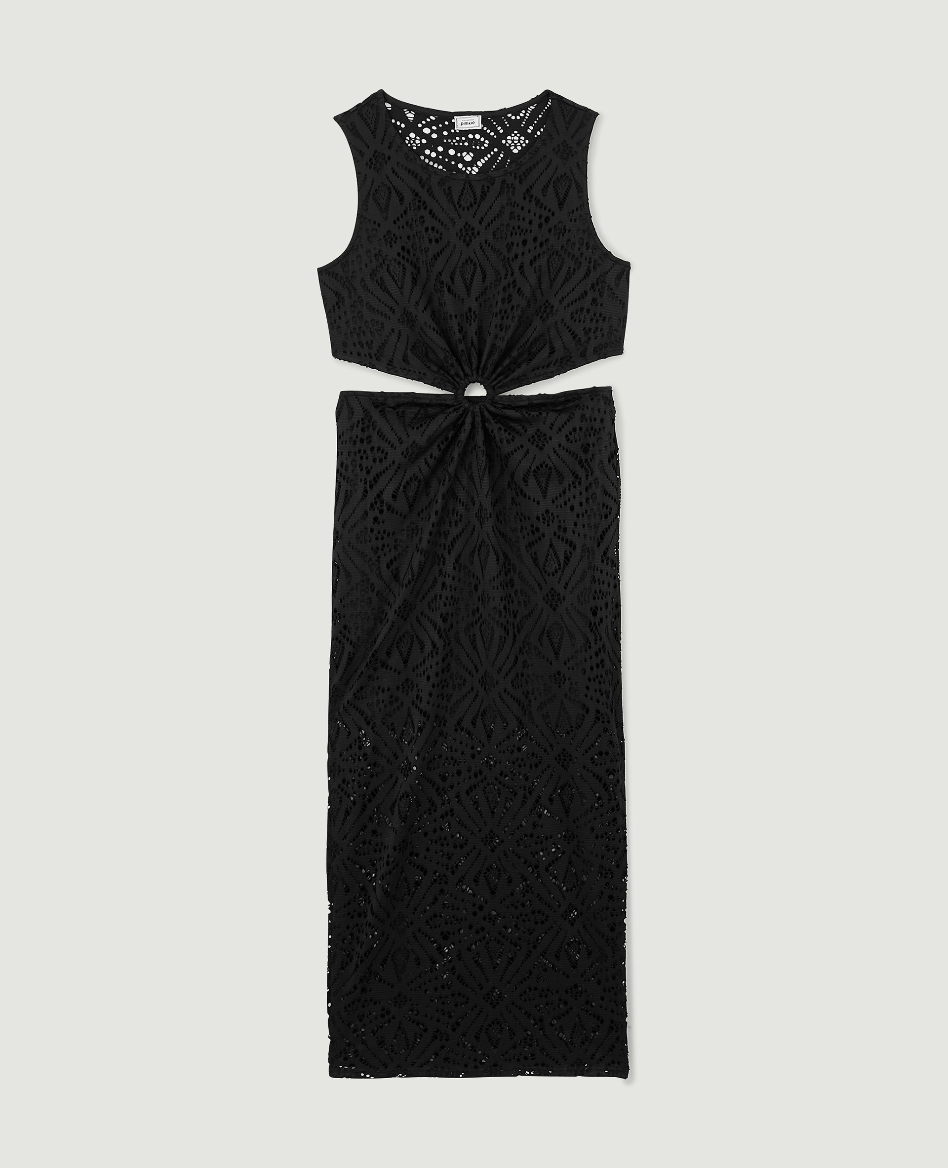Robe longue avec découpes et anneau central noir - Pimkie