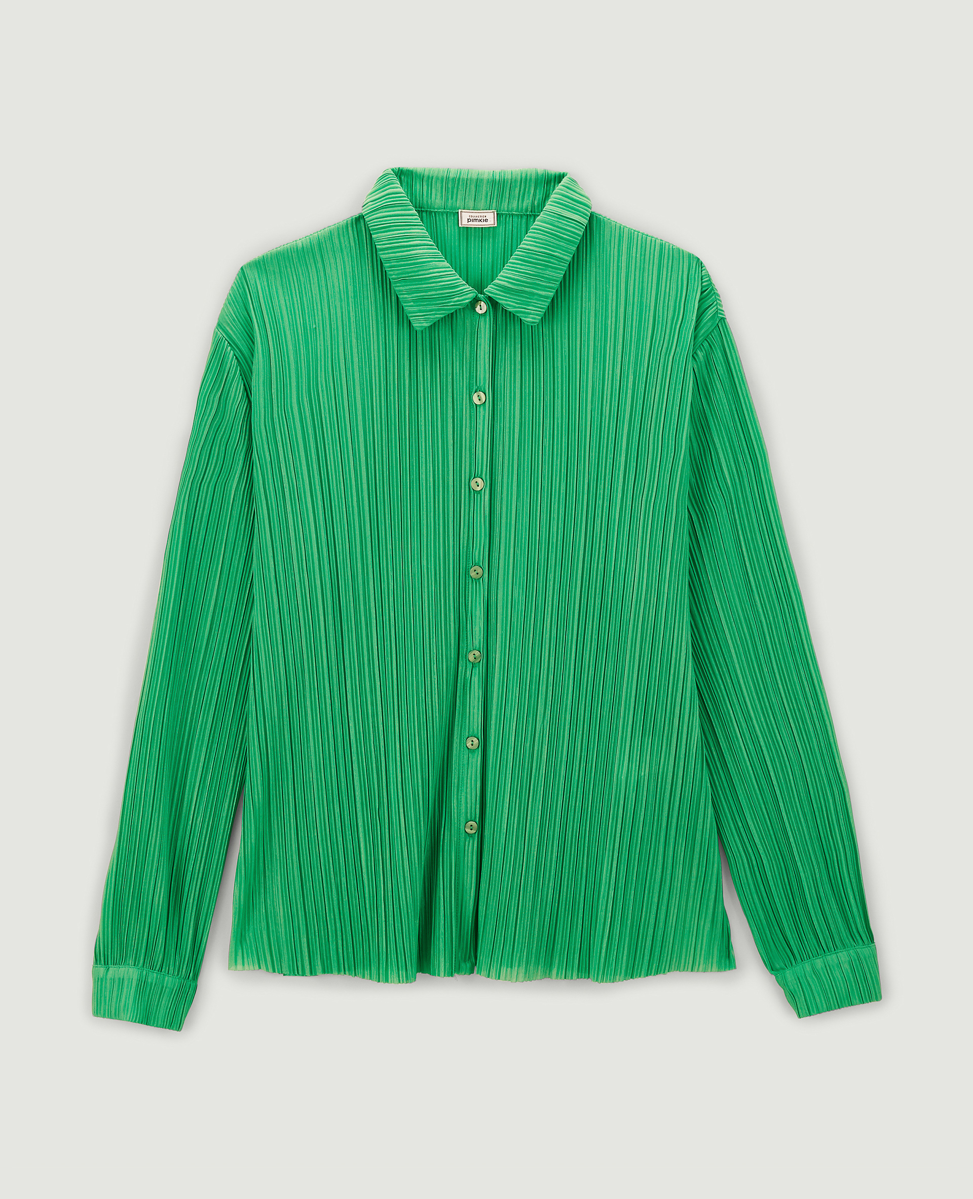 Chemise en plissé permanent vert - Pimkie