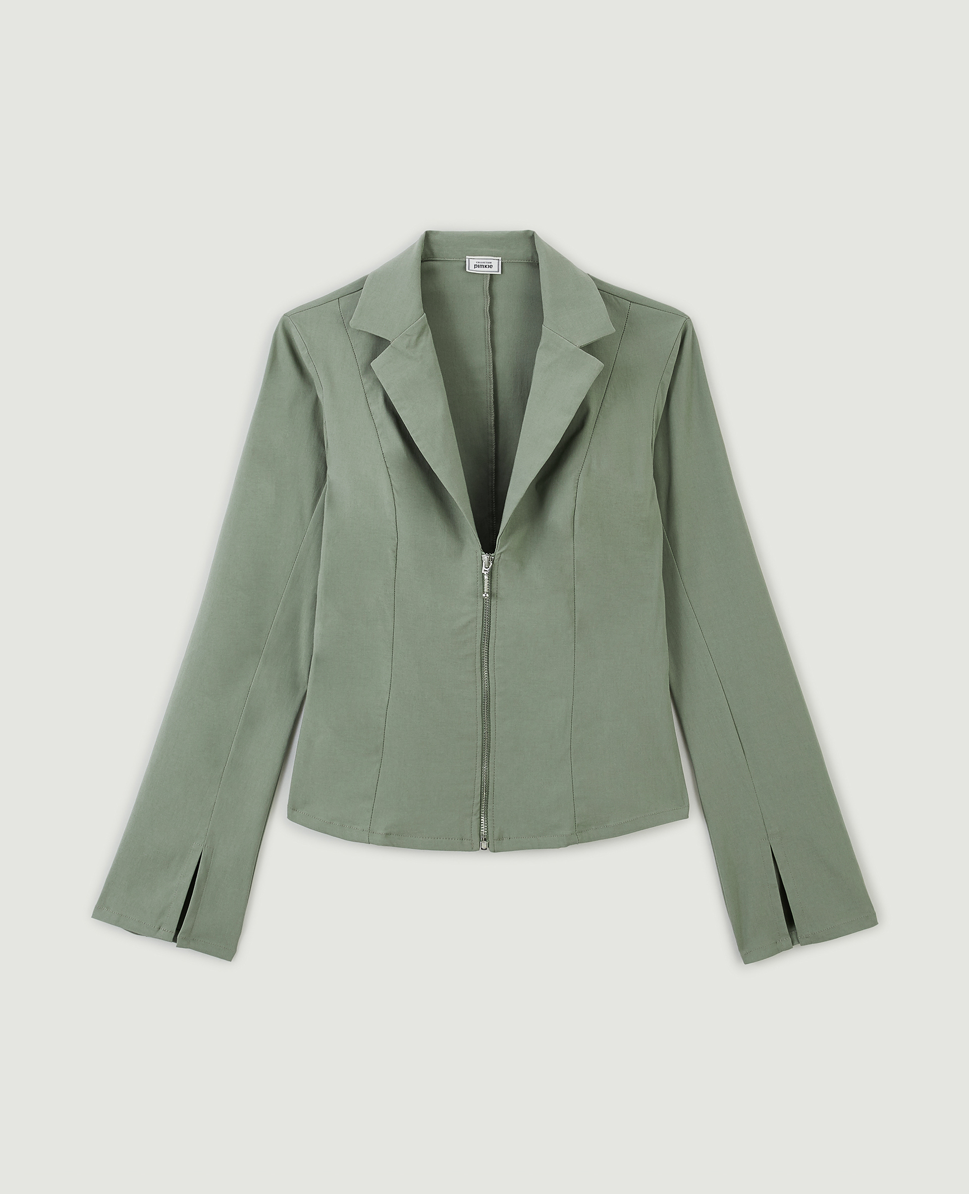 Chemise tailleur zippée vert kaki - Pimkie