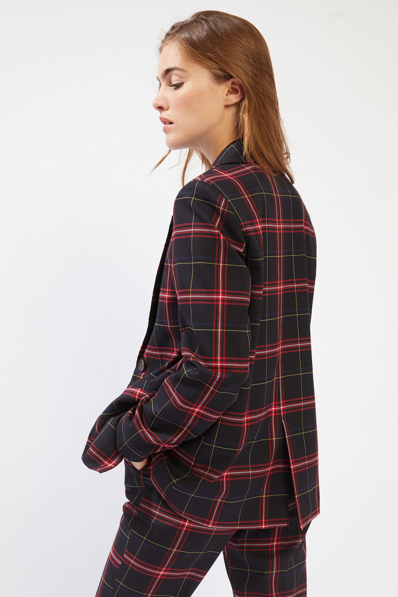 Blazer tartan noir - Pimkie