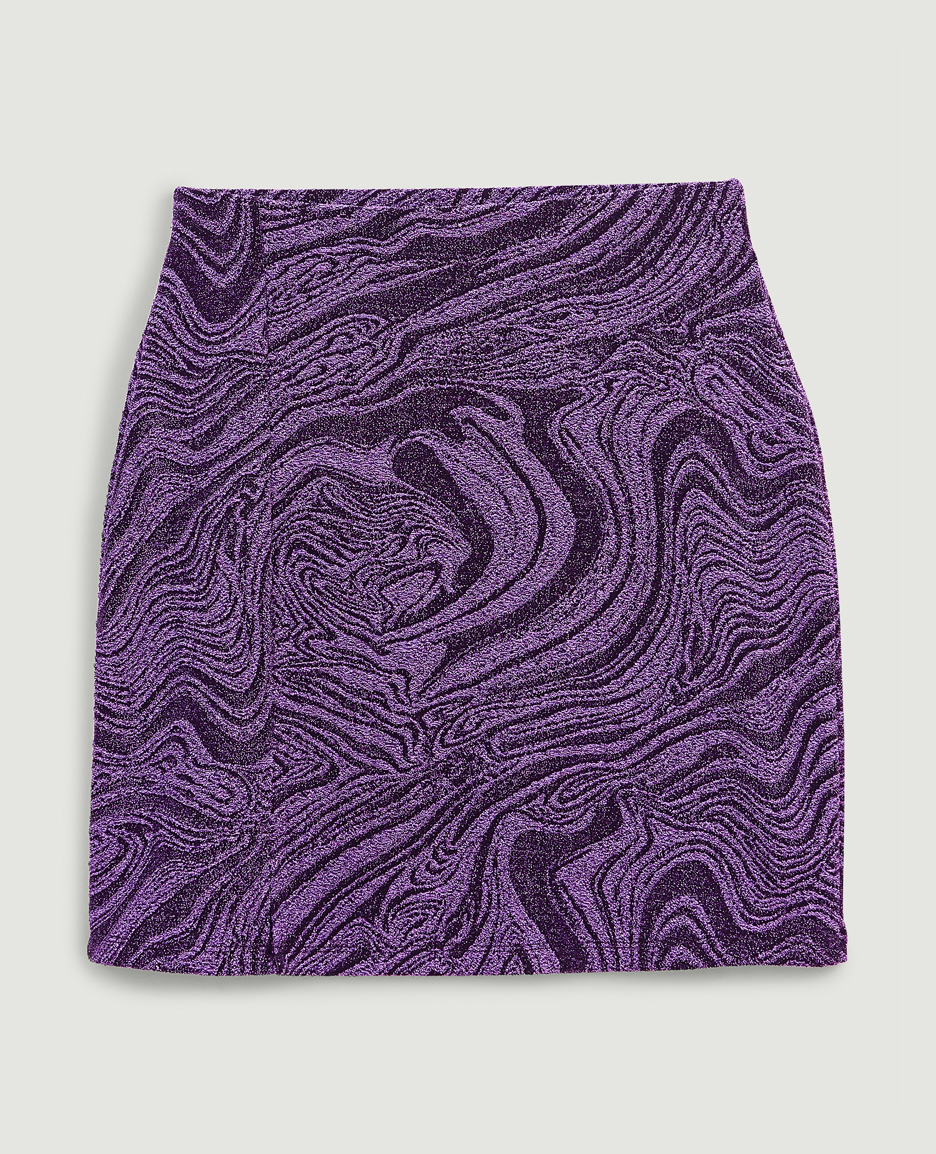 Jupe courte maille lurex violet - Pimkie