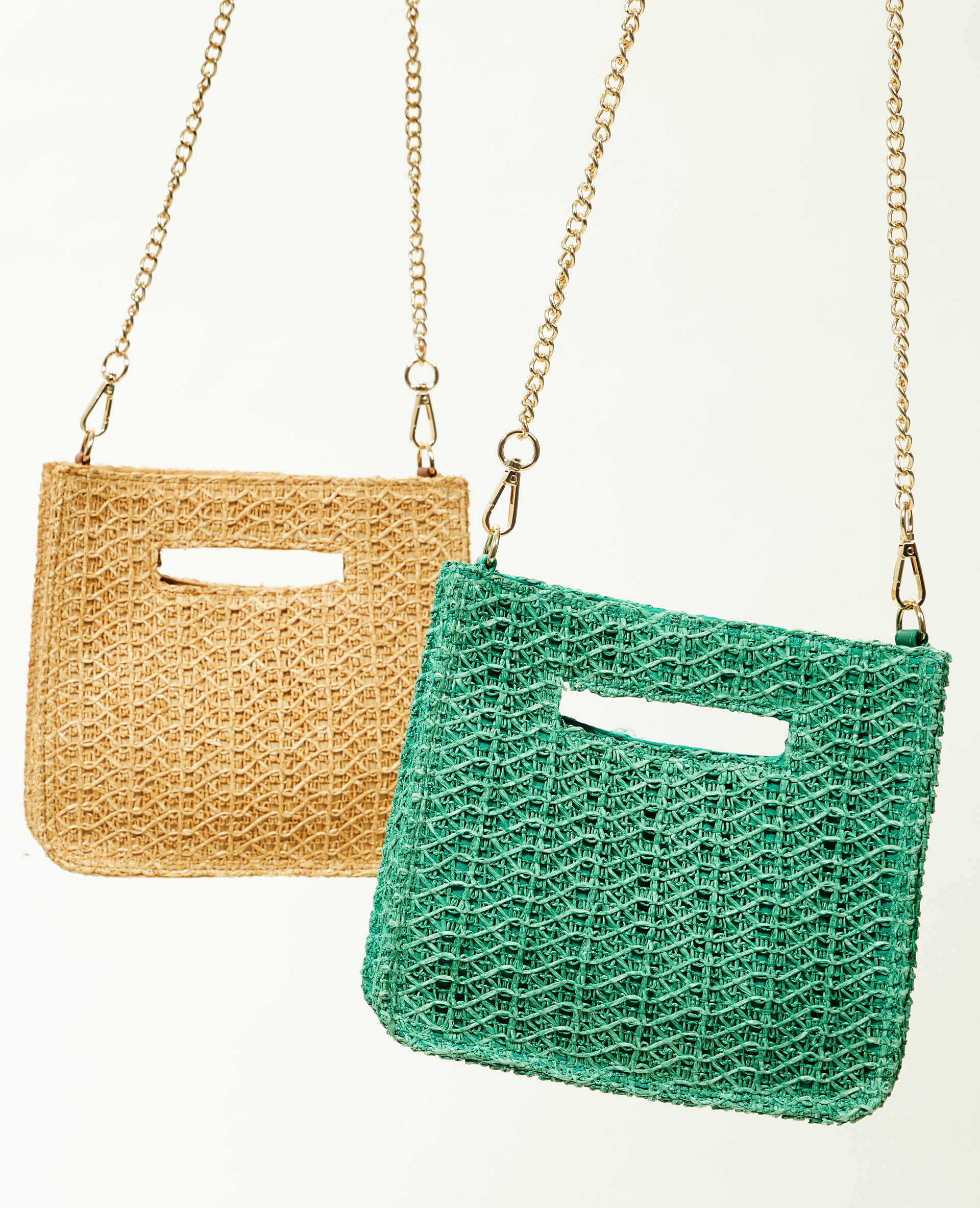 Sac rigide en paille beige ficelle - Pimkie
