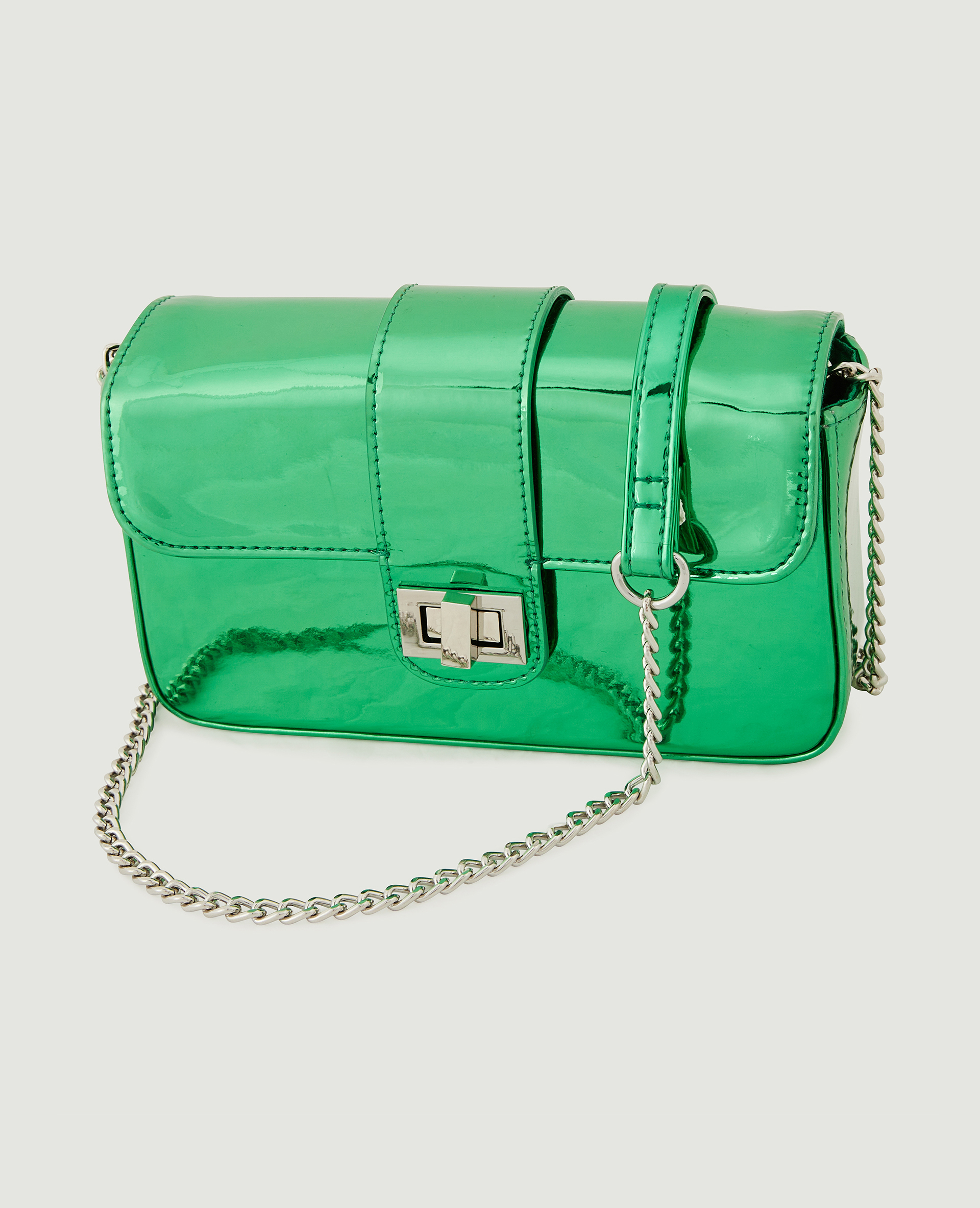 Petit sac boxy effet miroir vert clair - Pimkie