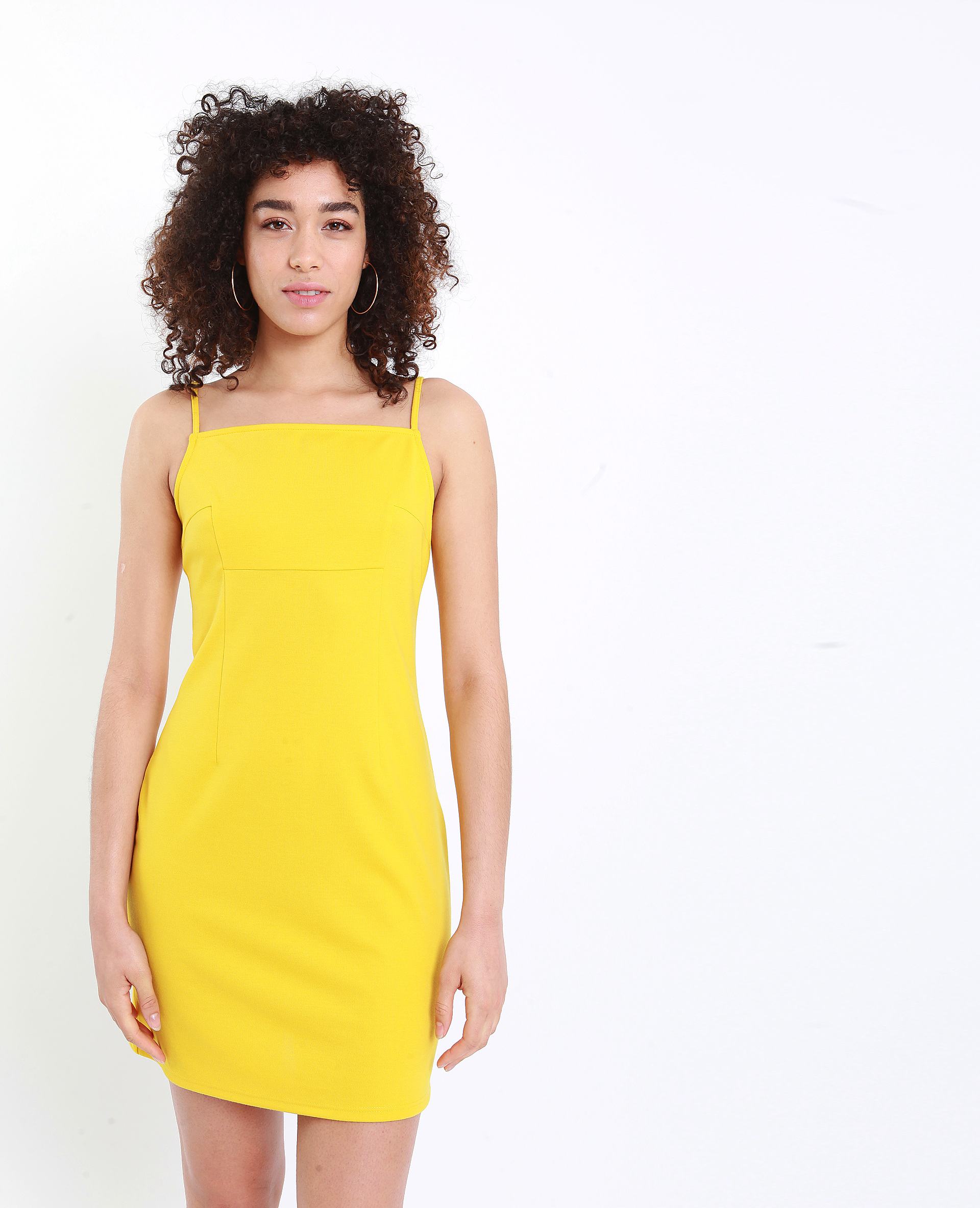 Robe moulante jaune - 781272064A00 | Pimkie