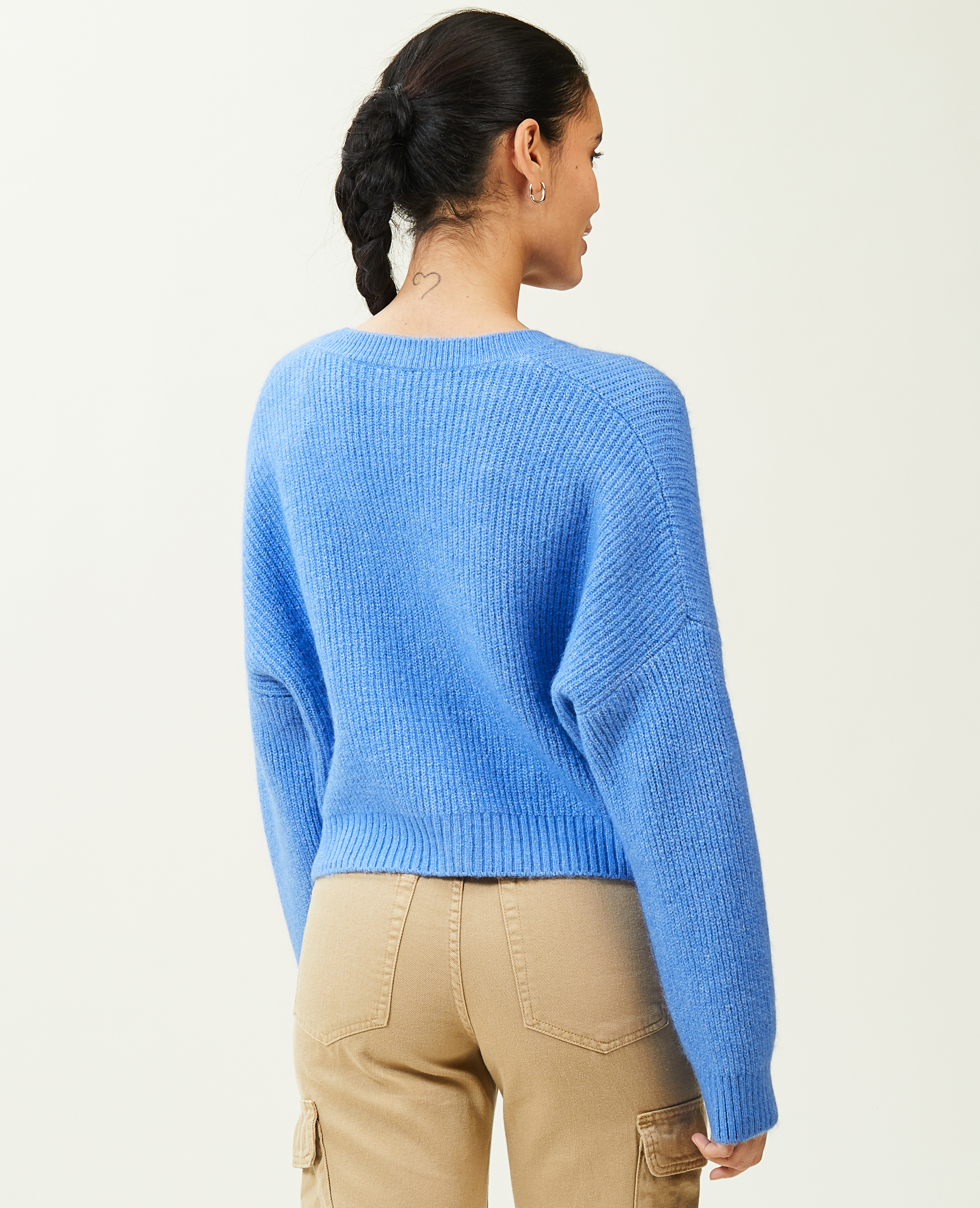 Gilet court en maille bleu - Pimkie