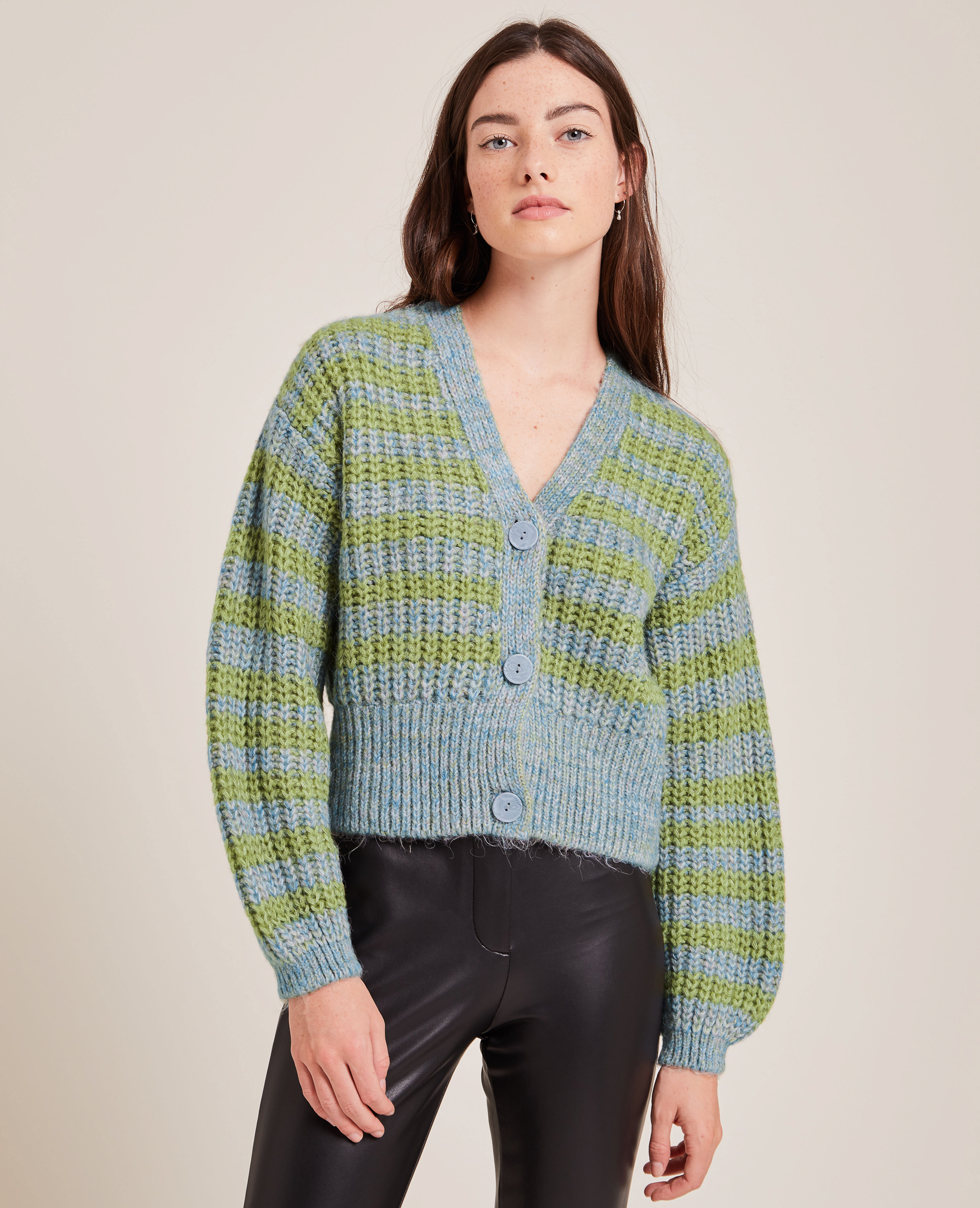 Gilet grosses mailles bleu - Pimkie