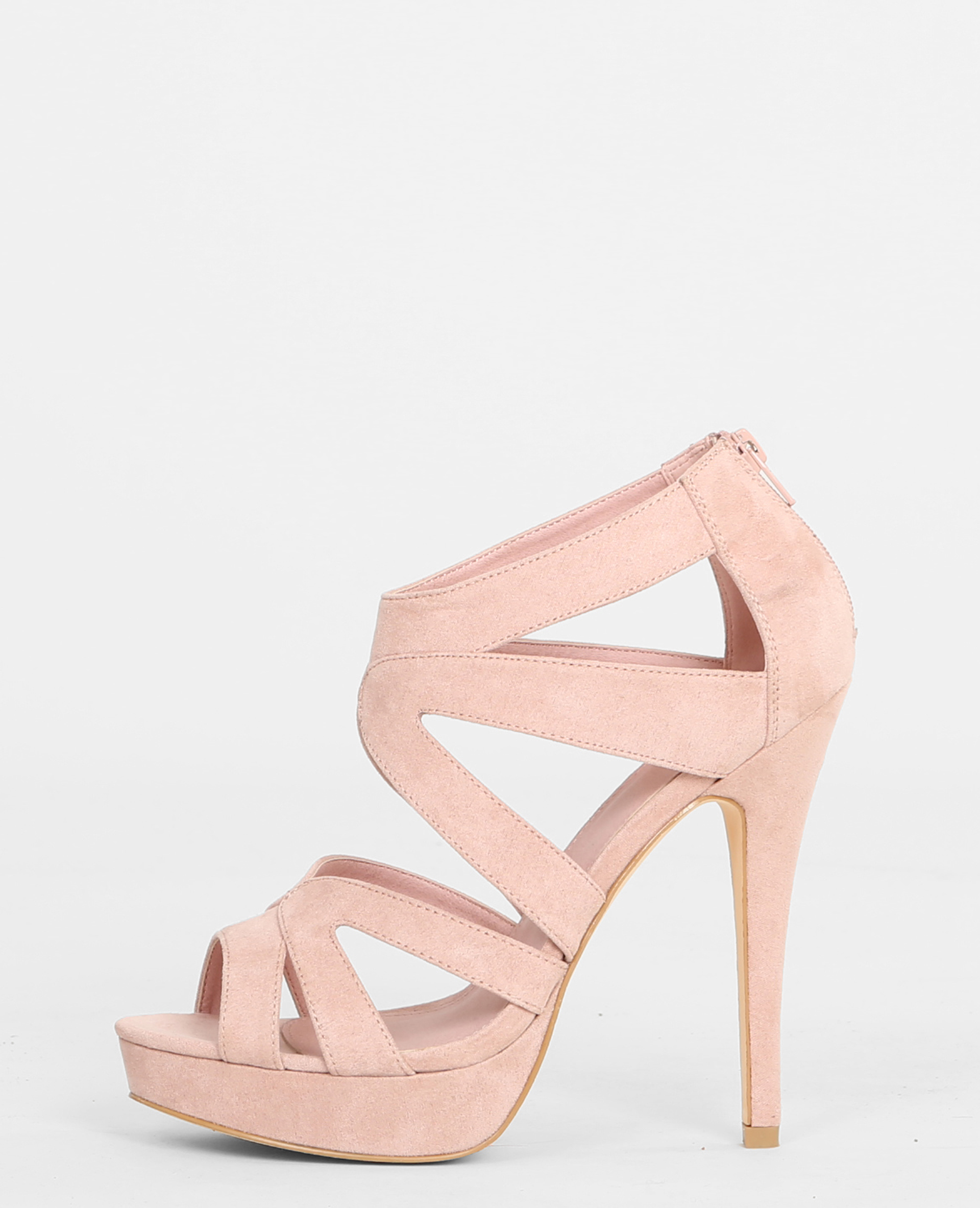 sandale a talon rose pale