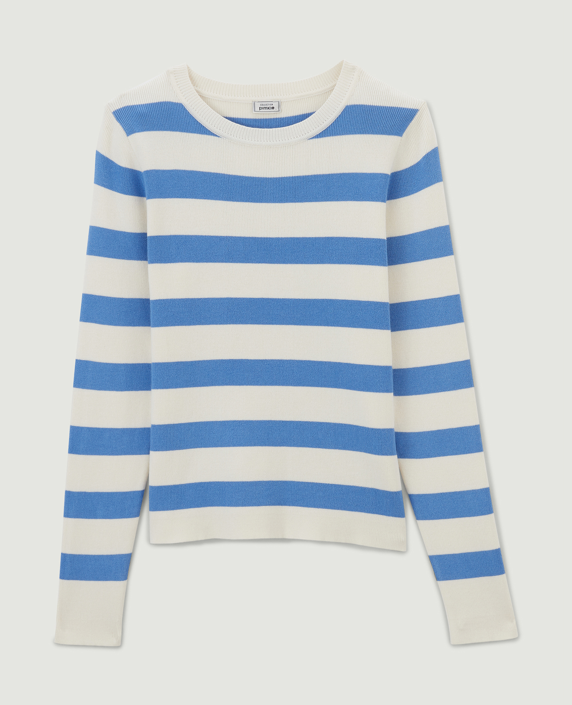 Pull moulant col rond bleu - Pimkie