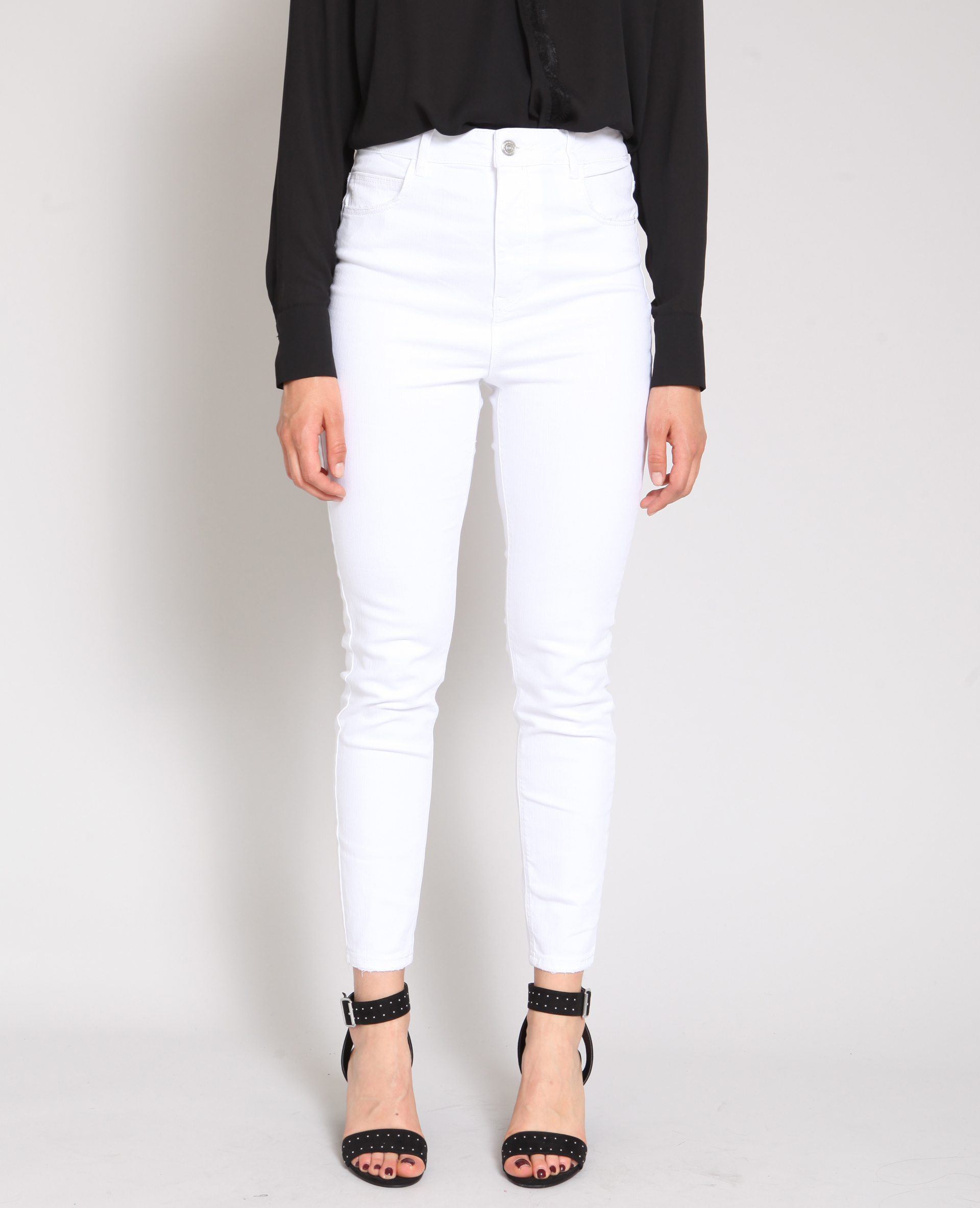 Jean slim blanc taille haute store