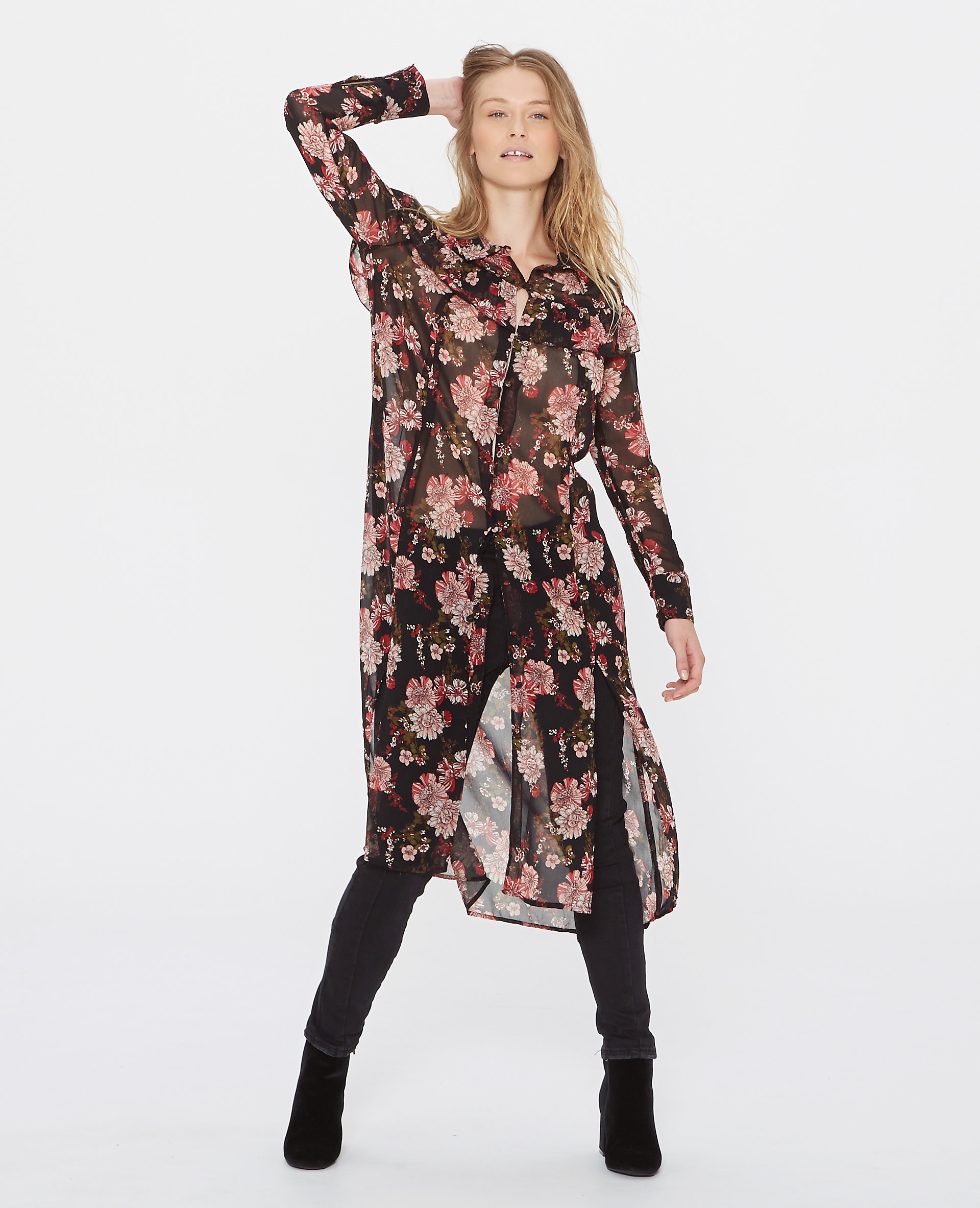 Robe longue hot sale avec voile transparent
