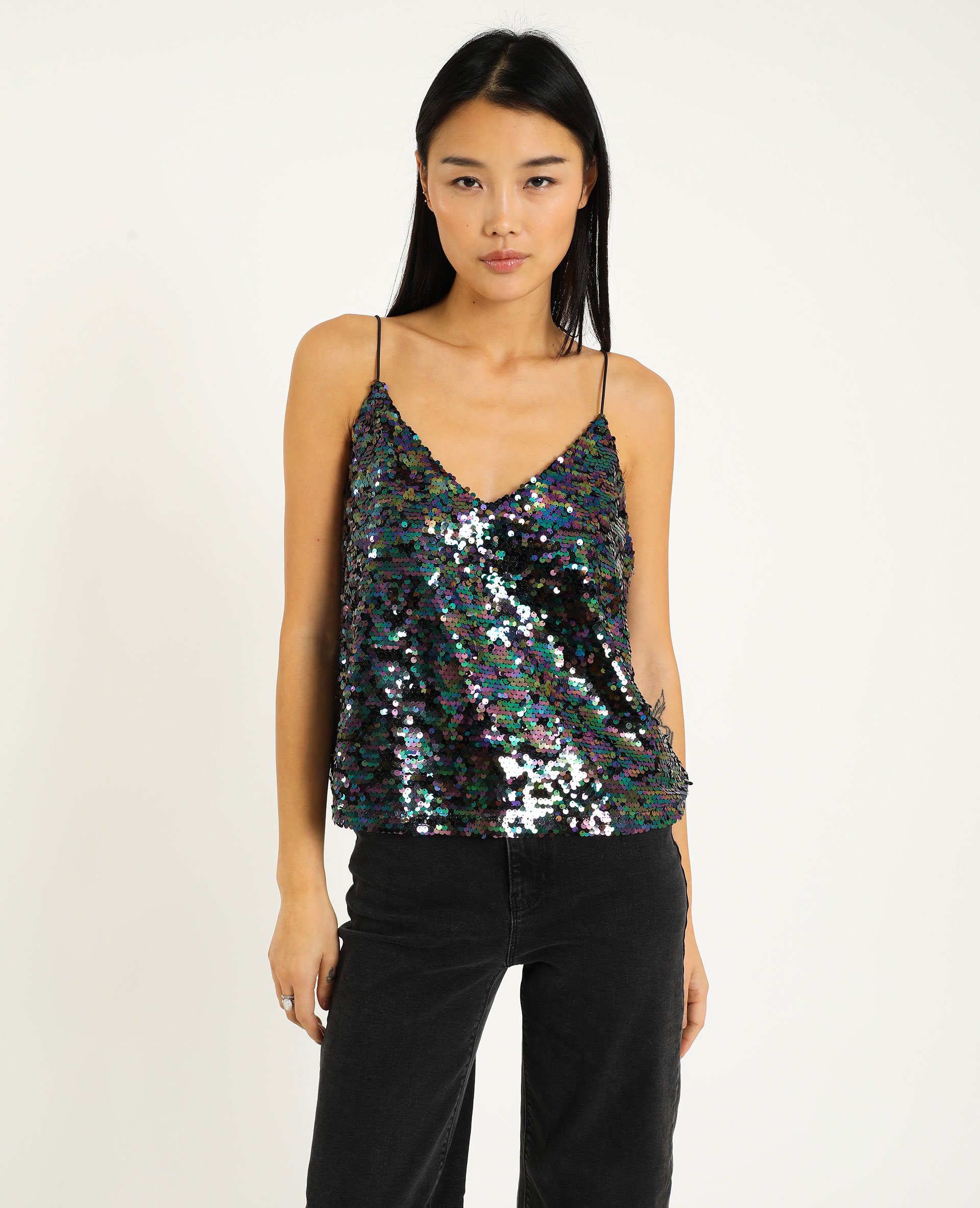 Mauve sequin clearance top
