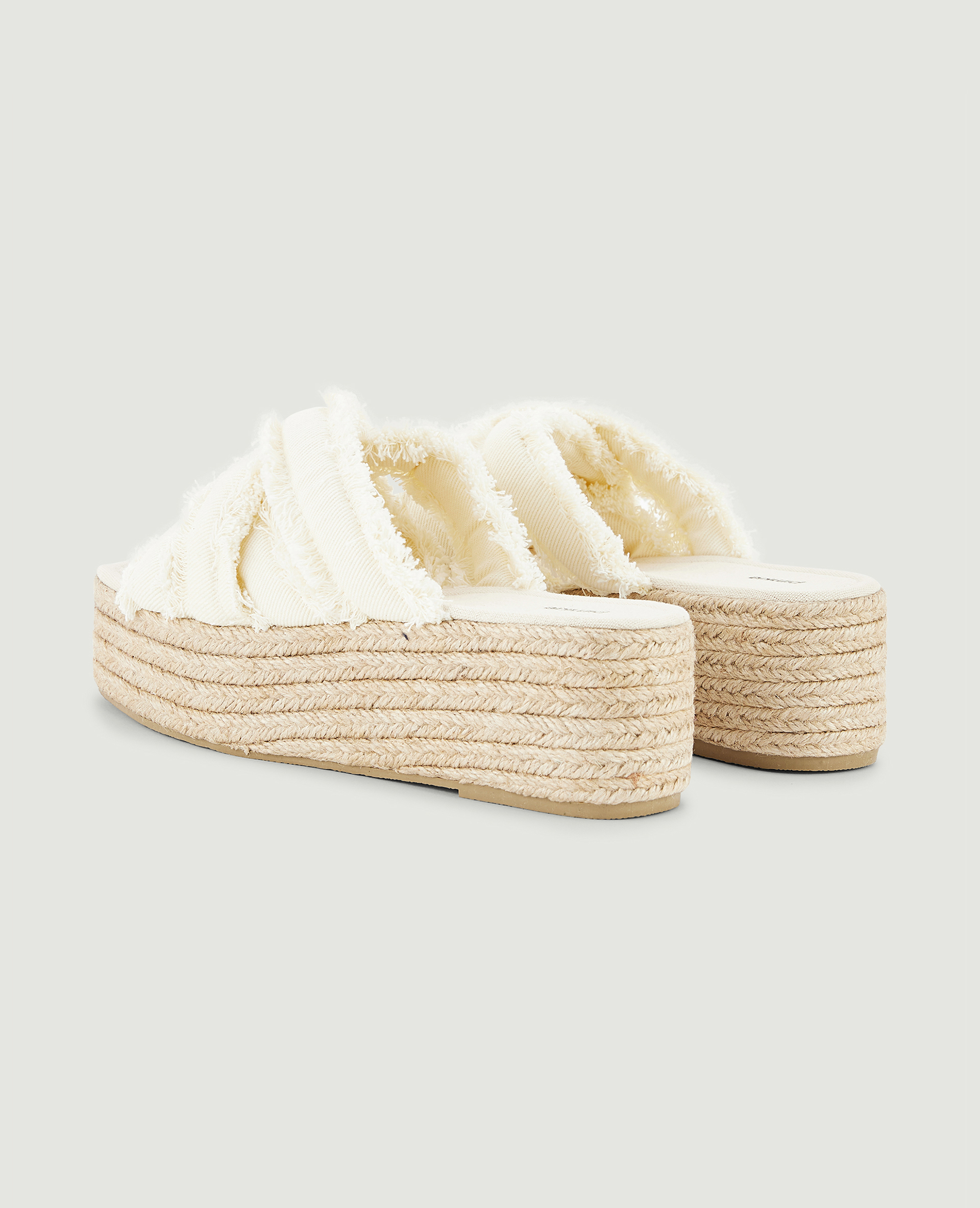 Mules semelles compensées en corde blanc - Pimkie