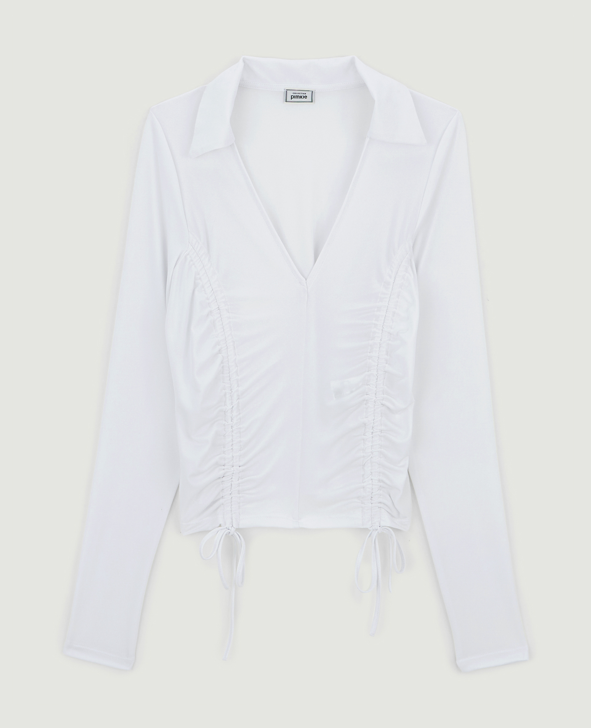 Top manches longues avec liens coulissants blanc - Pimkie