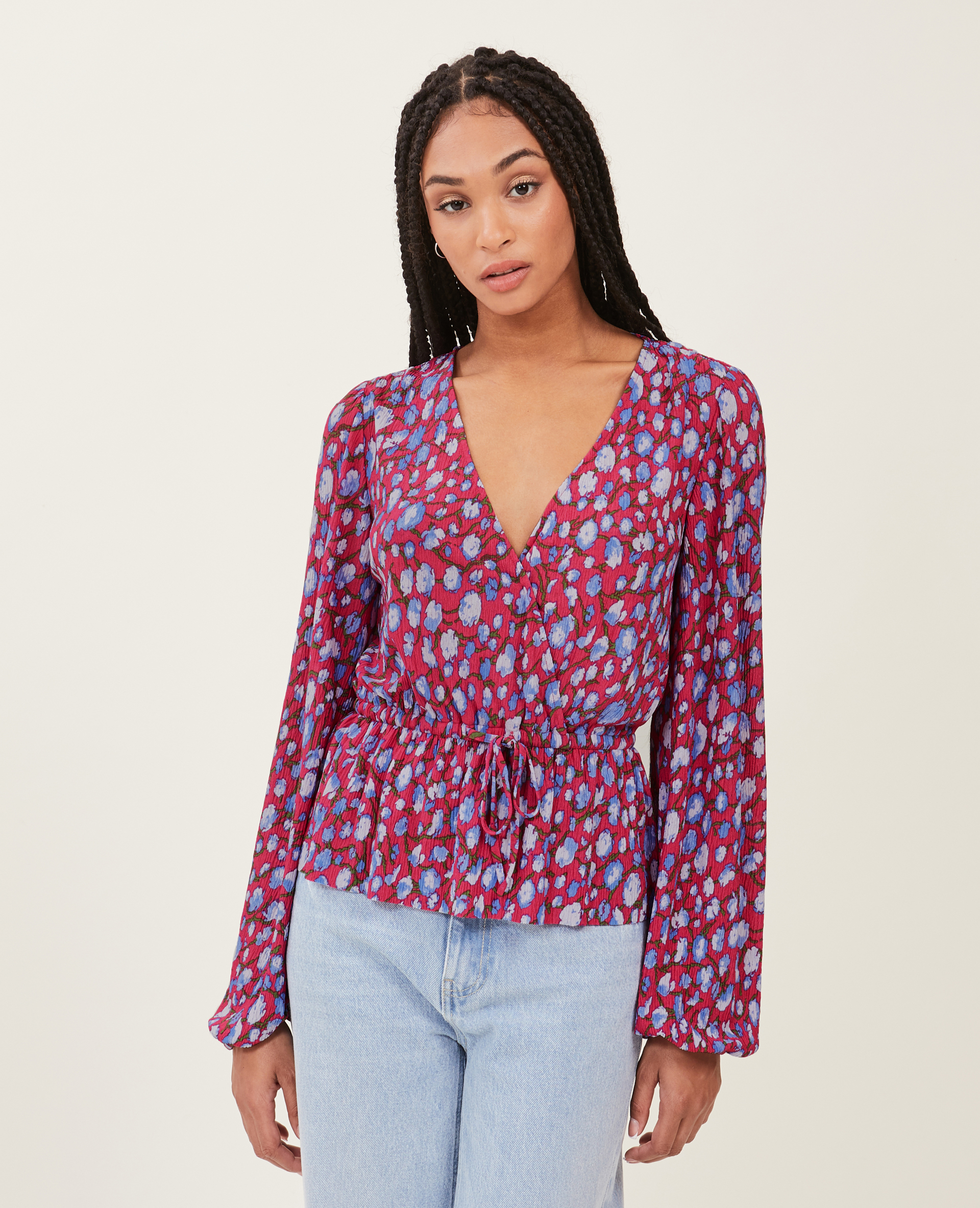 Blouse en tissu fluide rose fuchsia - Pimkie