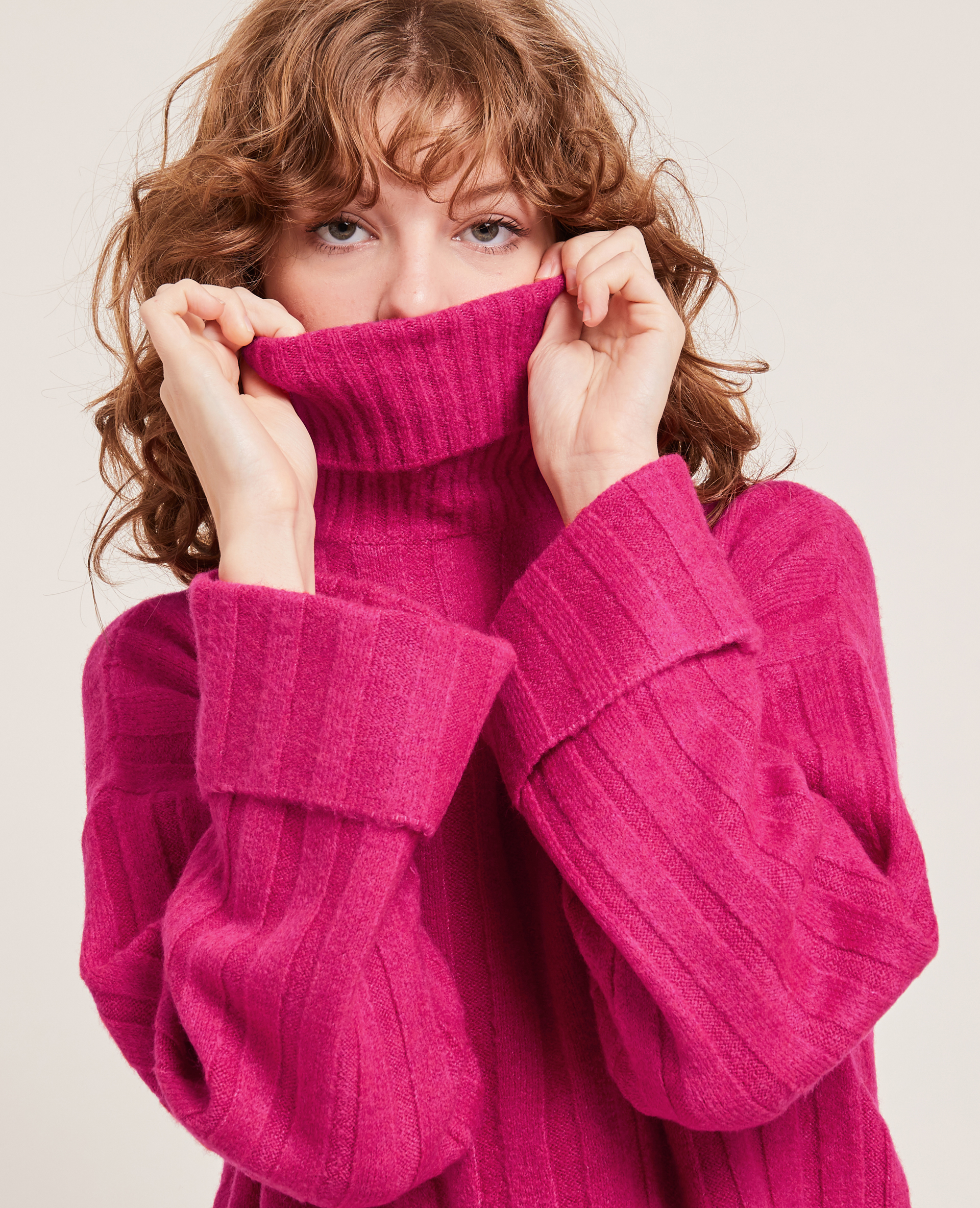Pull à col roulé rose - Pimkie