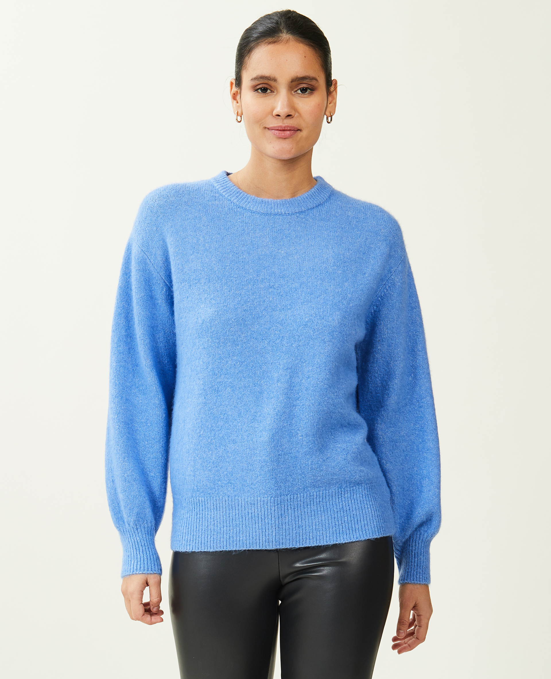Pull maille col rond bleu - Pimkie
