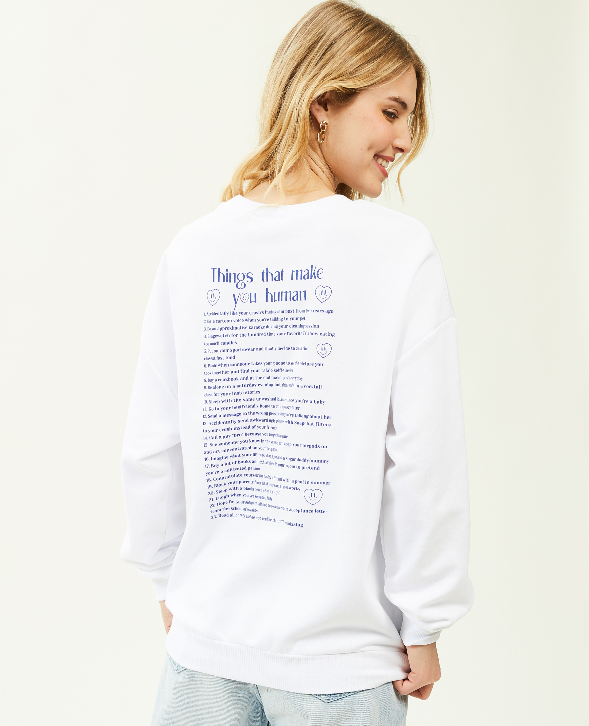 Sweat col rond écru - Pimkie