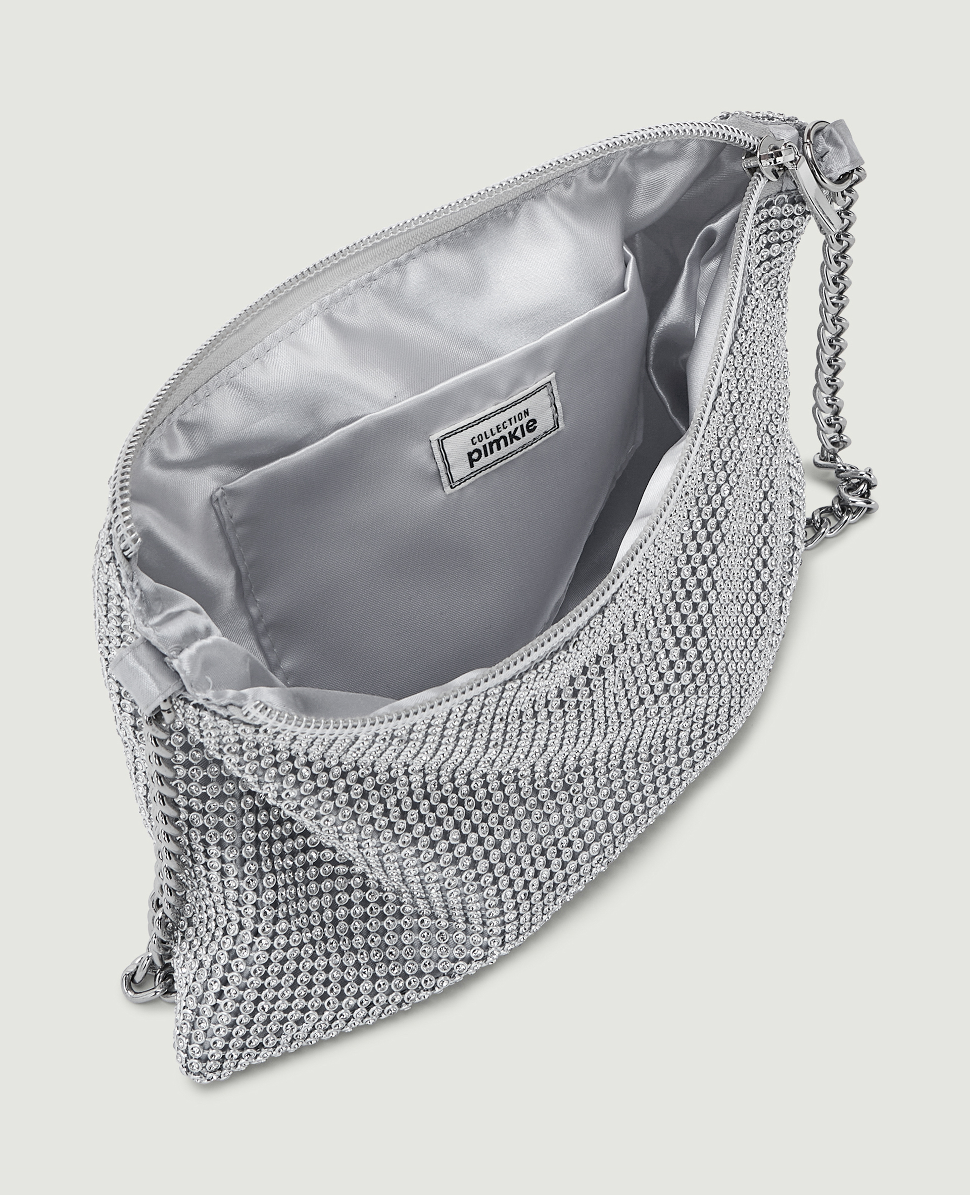 Sac porté épaule en strass argenté - Pimkie