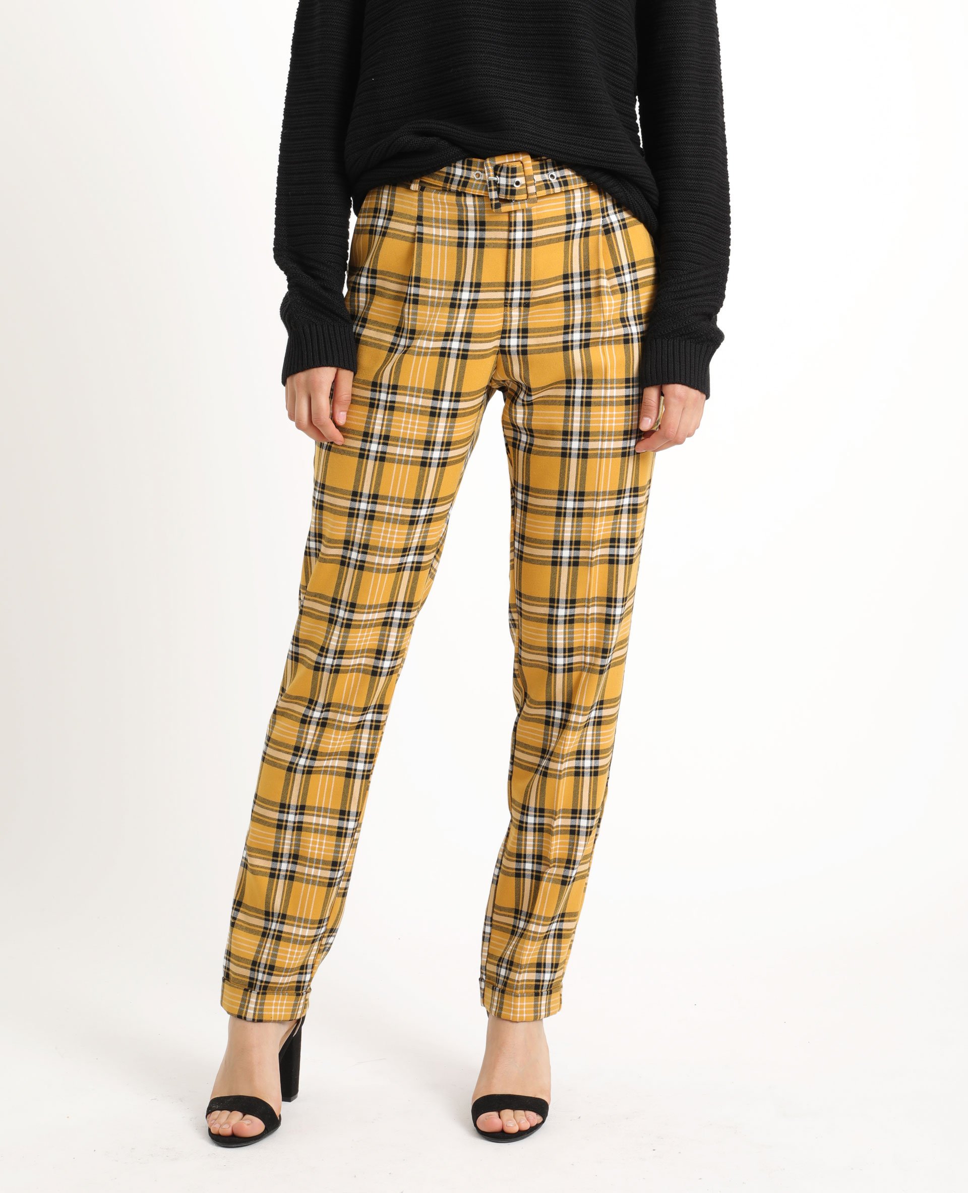 Pantalon carreaux jaune femme outlet