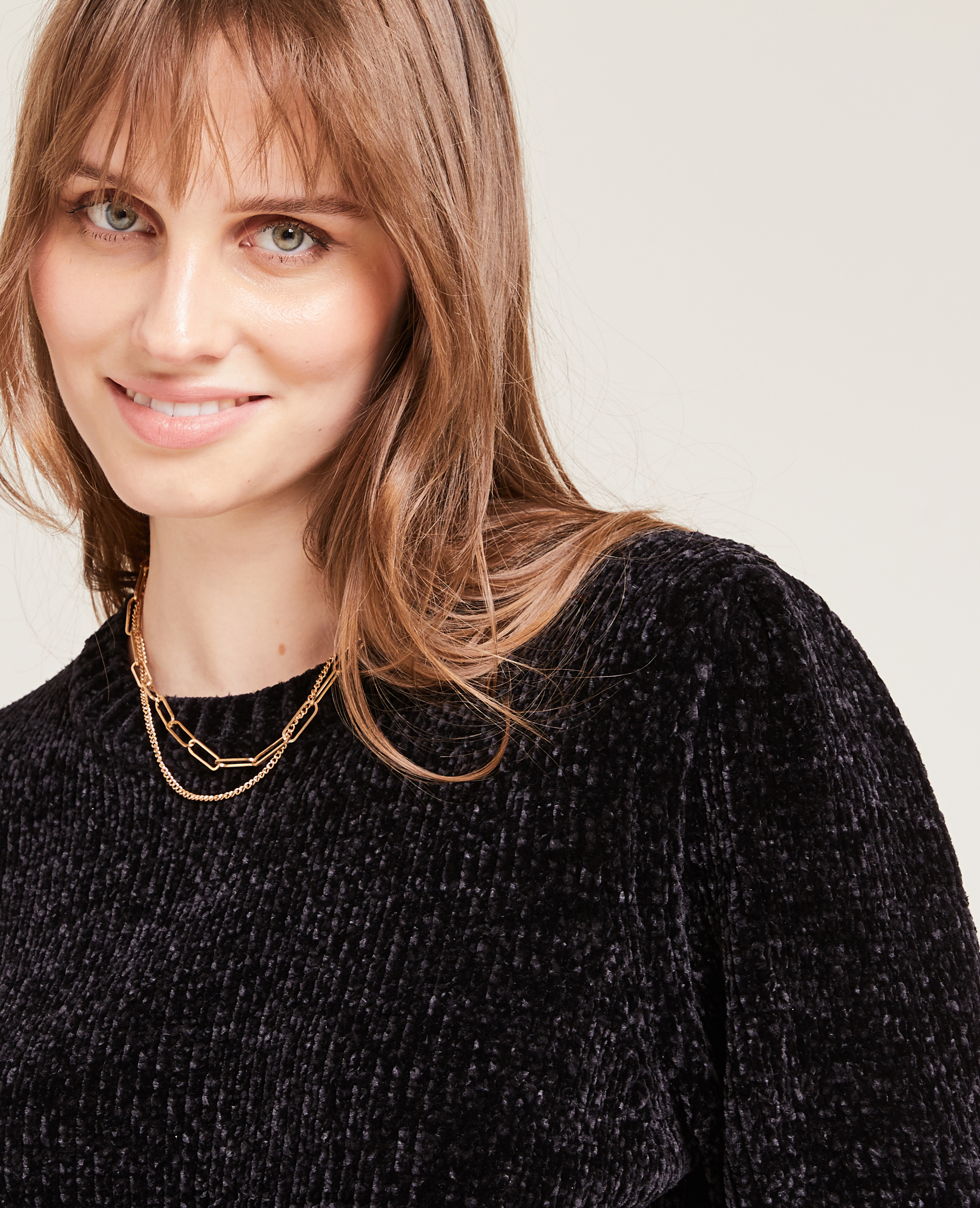 Pull en maille chenille noir - Pimkie