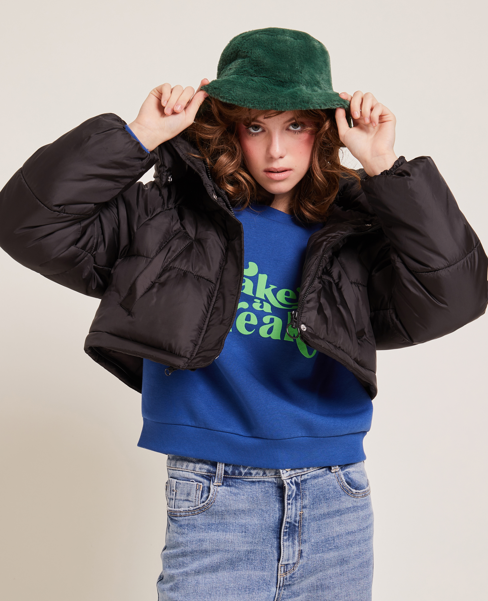 Bob effet fourrure vert - Pimkie