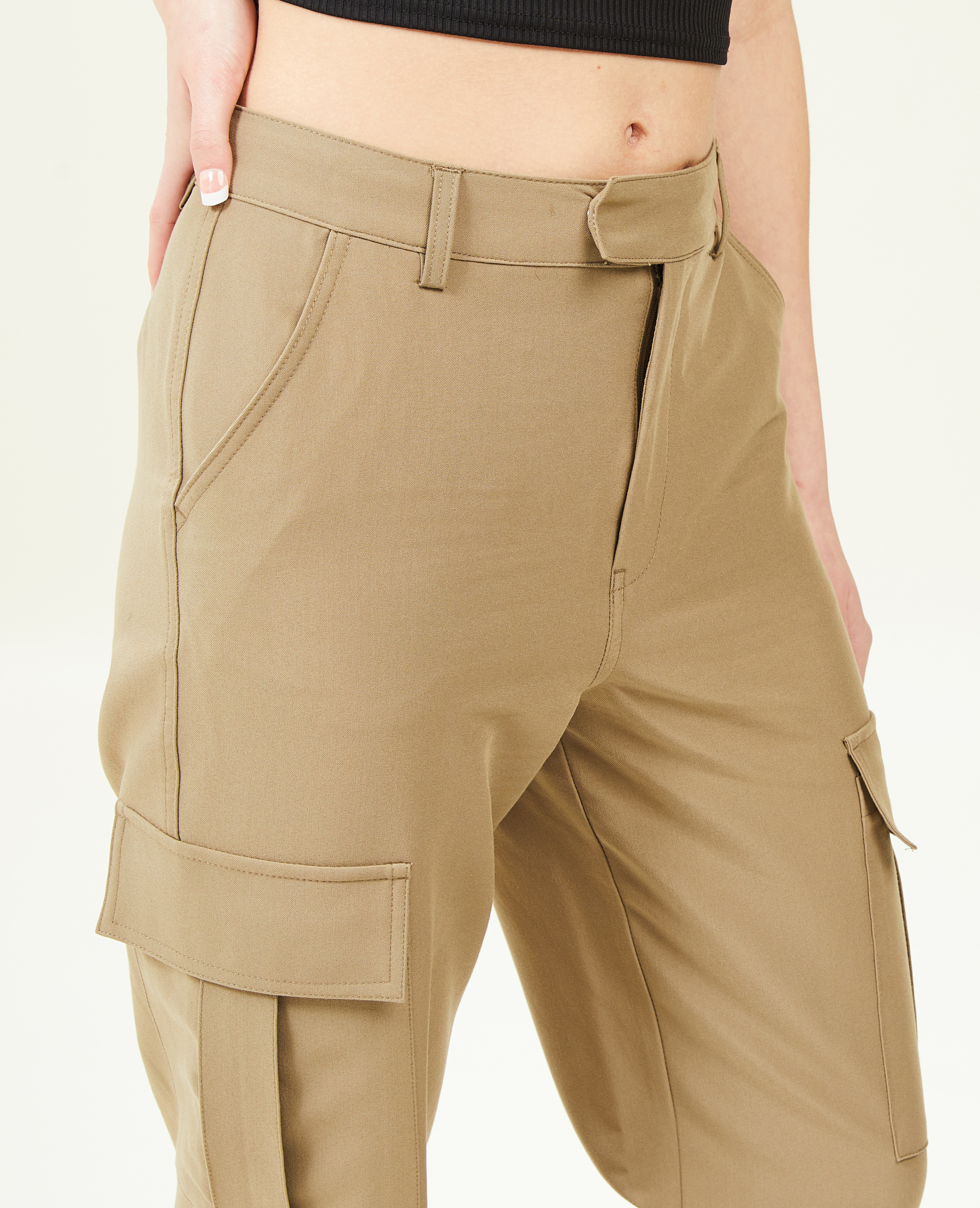 Pantalon cargo bas resserrables vert kaki - Pimkie