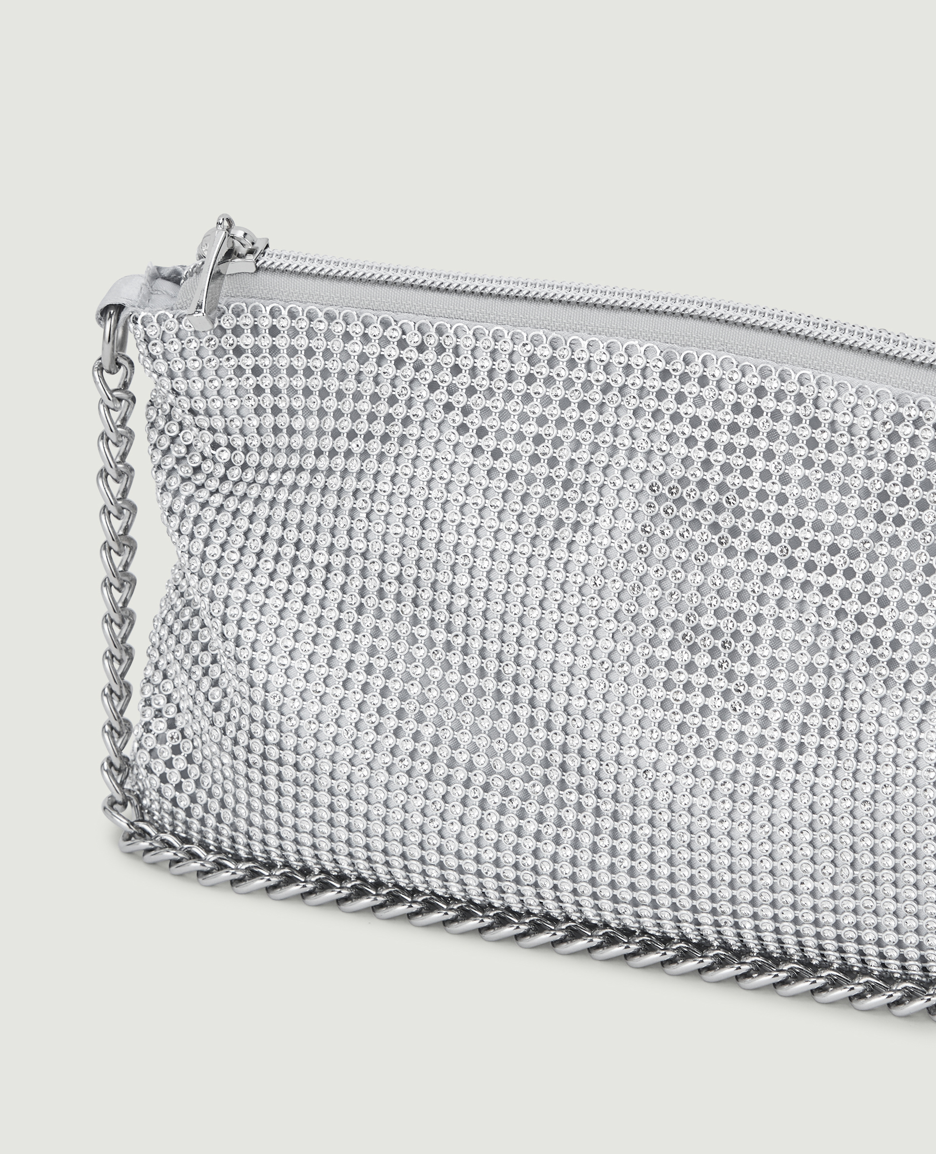 Sac porté épaule en strass argenté - Pimkie