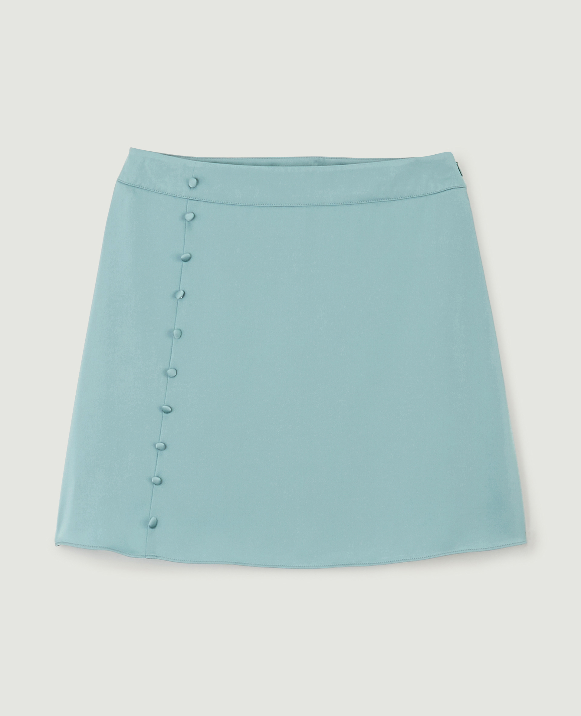Jupe courte tissu satiné bleu - Pimkie